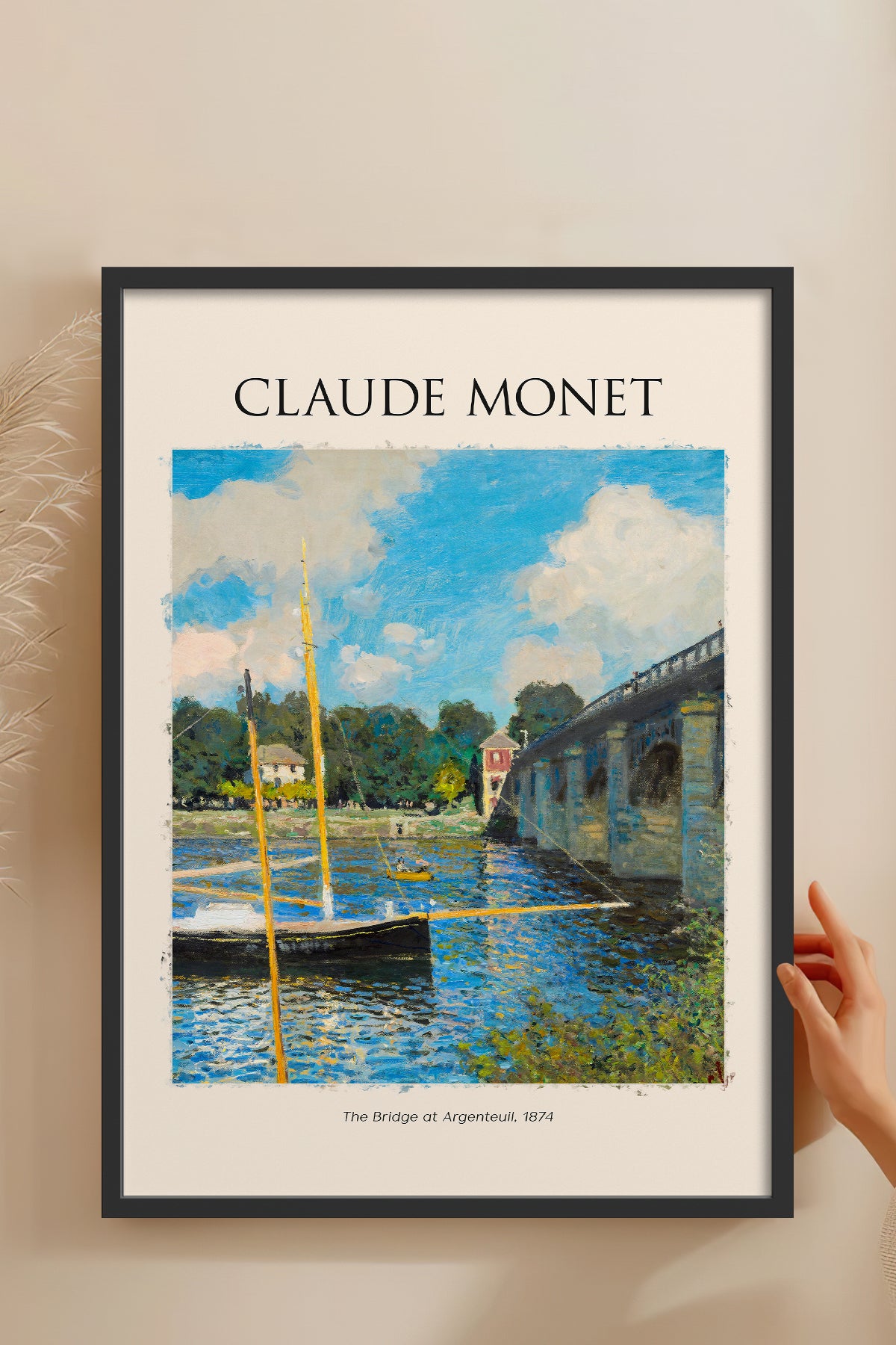 HOMEPACK Ahşap Çerçeveli Tablo Çerçeveli Poster Sanatsal Modern Duvar Dekoru MONET-06