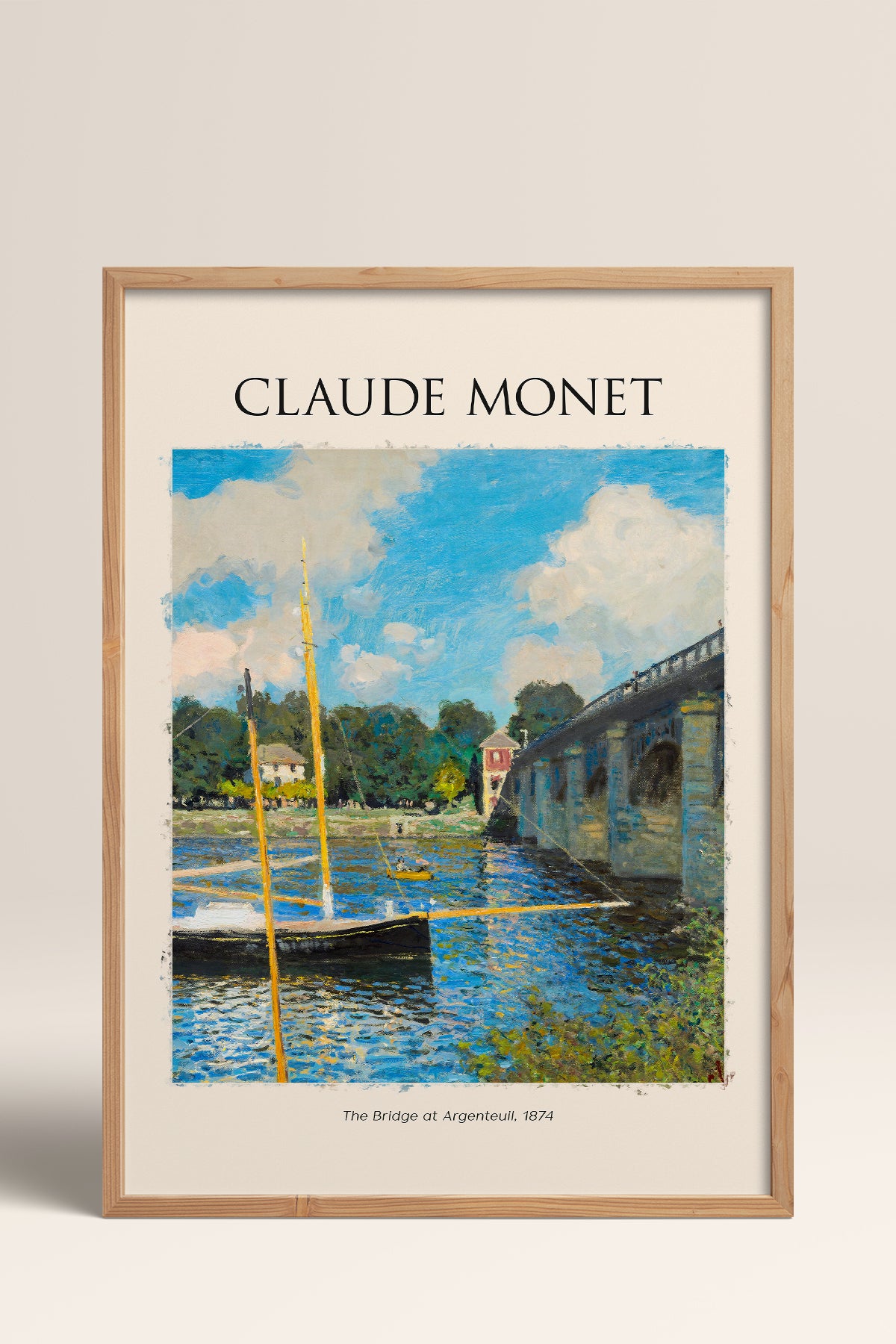 HOMEPACK Ahşap Çerçeveli Tablo Çerçeveli Poster Sanatsal Modern Duvar Dekoru MONET-06