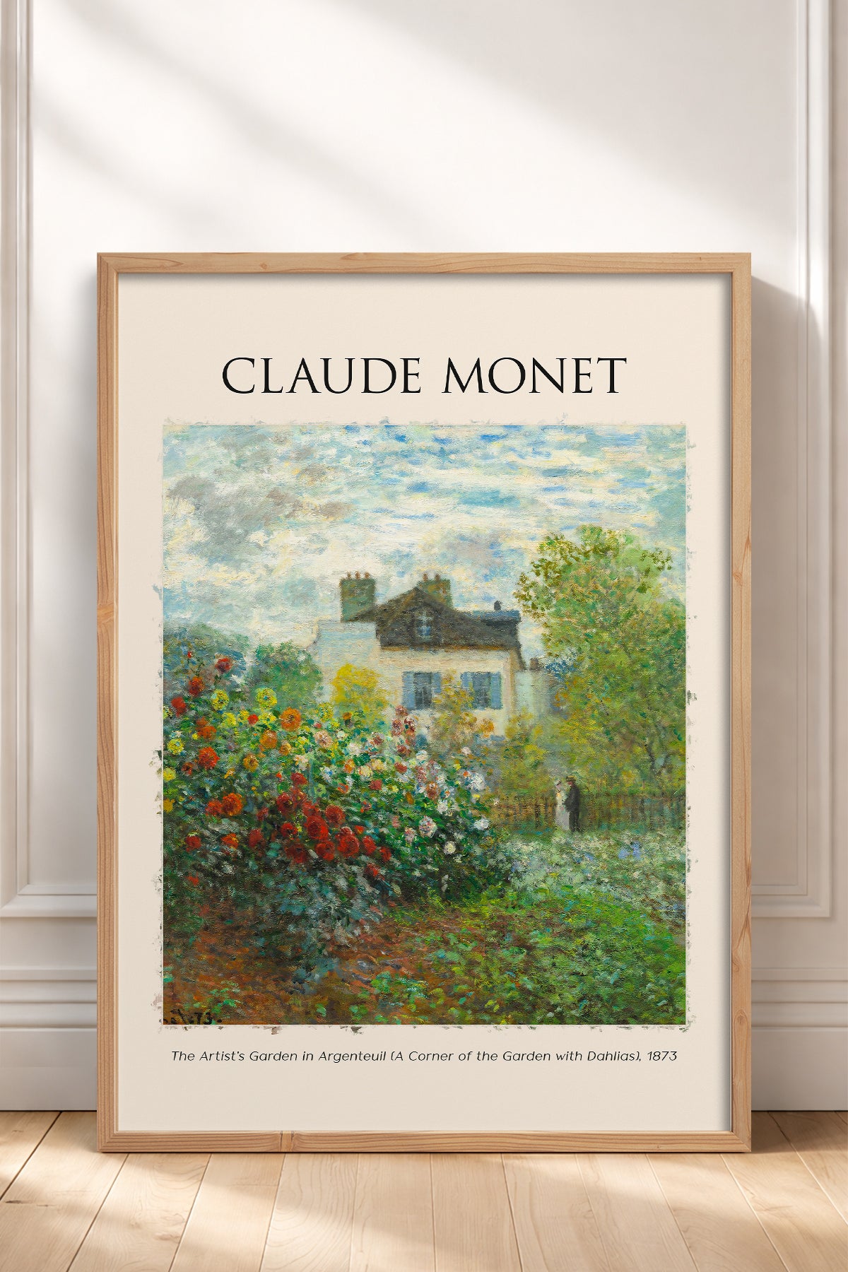 HOMEPACK Ahşap Çerçeveli Tablo Çerçeveli Poster Sanatsal Modern Duvar Dekoru MONET-07
