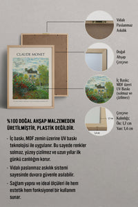 HOMEPACK Ahşap Çerçeveli Tablo Çerçeveli Poster Sanatsal Modern Duvar Dekoru MONET-07