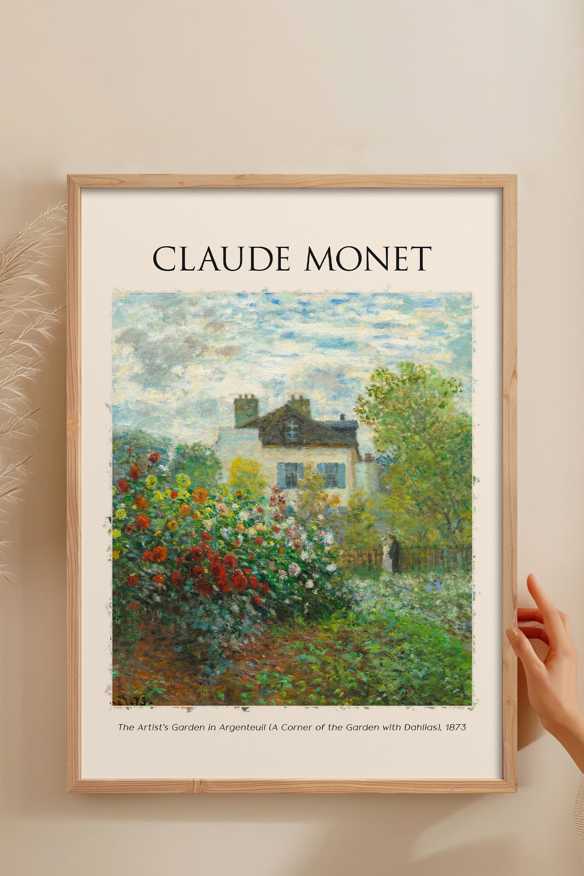 HOMEPACK Ahşap Çerçeveli Tablo Çerçeveli Poster Sanatsal Modern Duvar Dekoru MONET-07