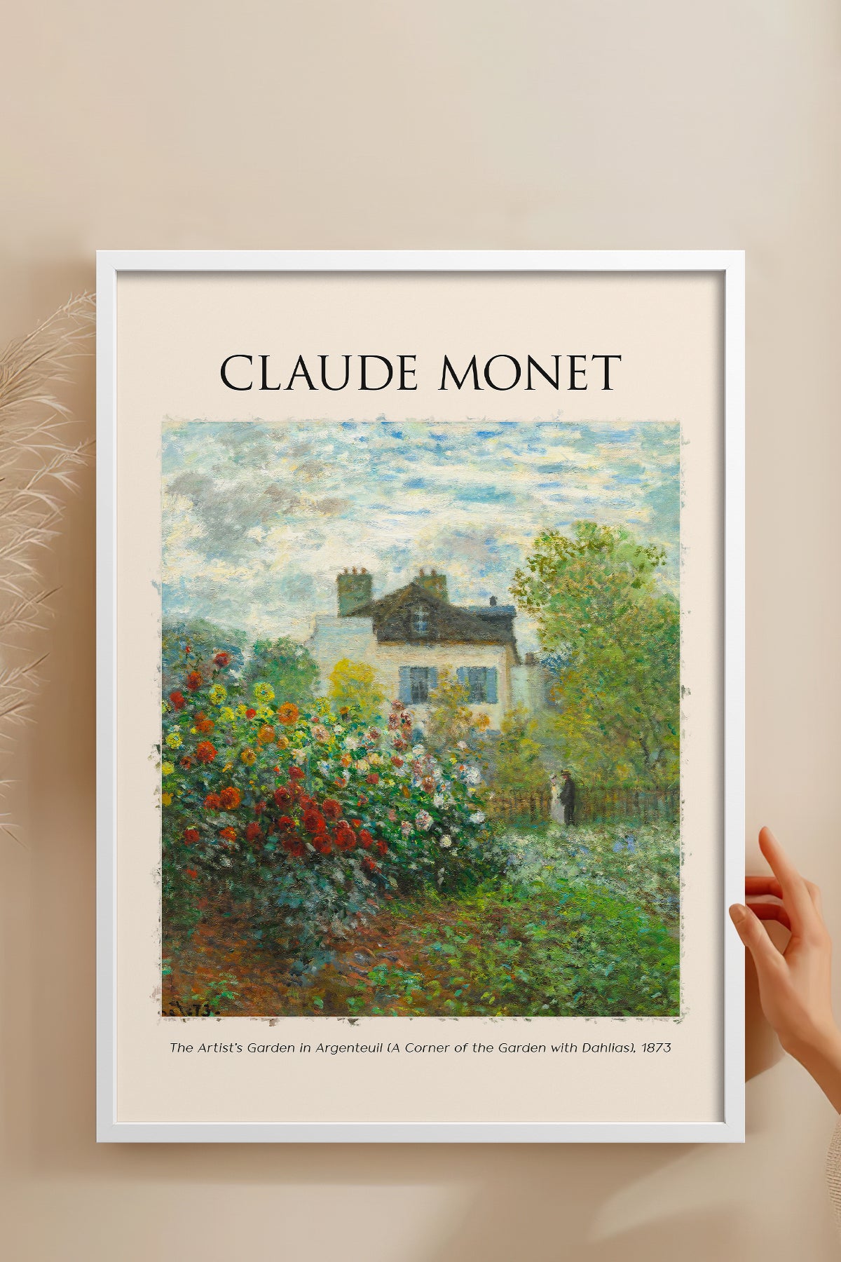 HOMEPACK Ahşap Çerçeveli Tablo Çerçeveli Poster Sanatsal Modern Duvar Dekoru MONET-07