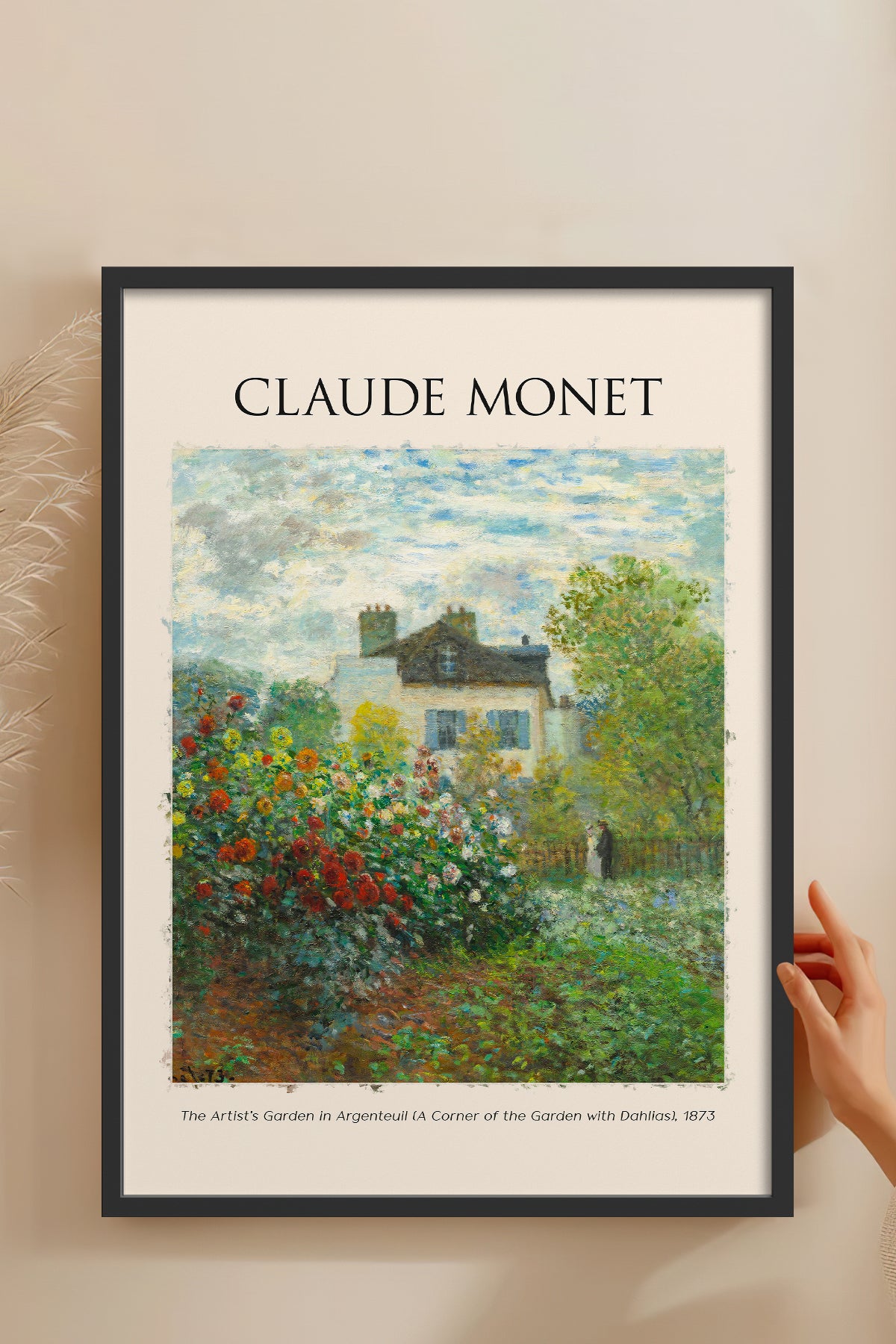HOMEPACK Ahşap Çerçeveli Tablo Çerçeveli Poster Sanatsal Modern Duvar Dekoru MONET-07