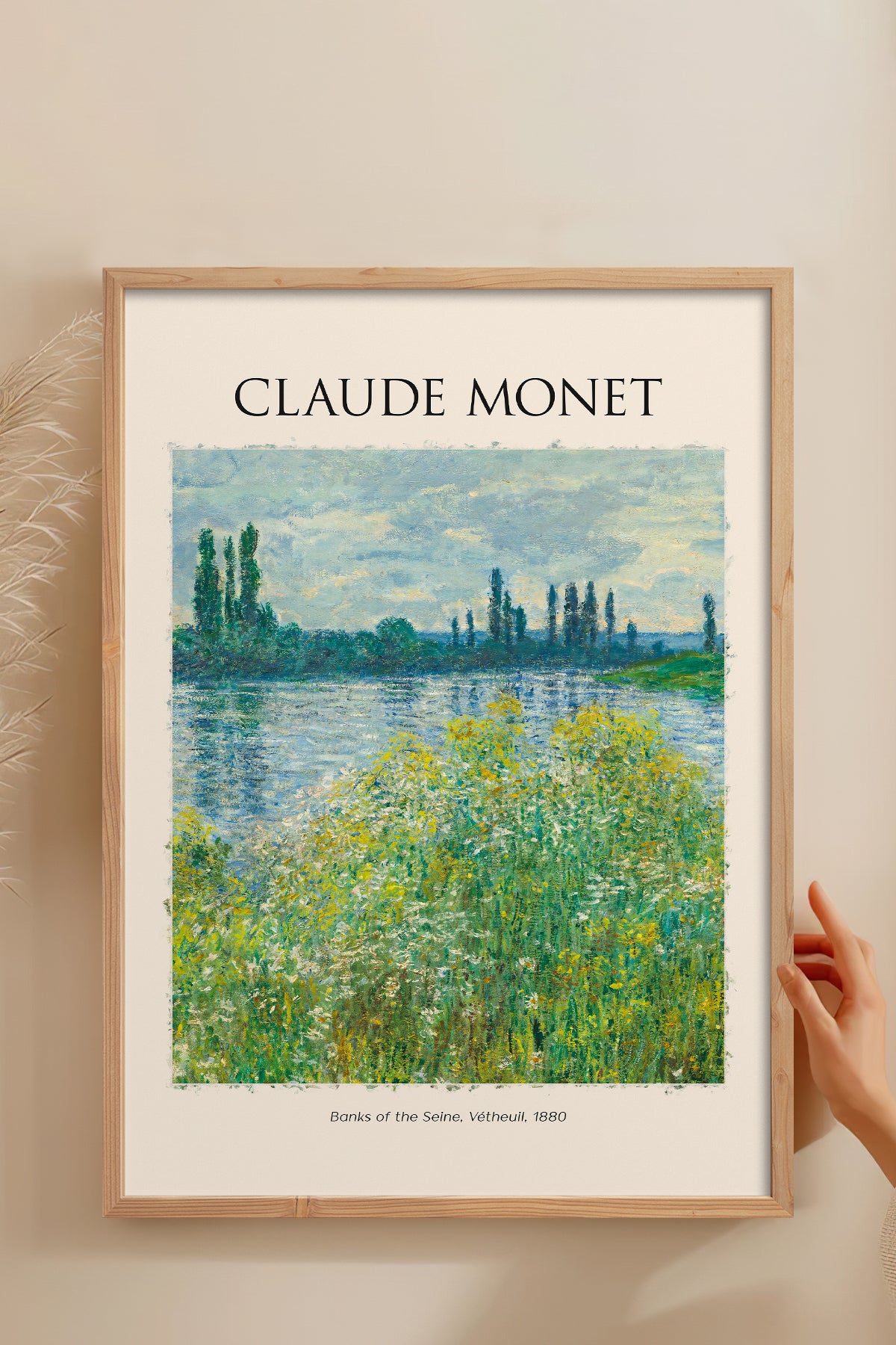 HOMEPACK Ahşap Çerçeveli Tablo Çerçeveli Poster Sanatsal Modern Duvar Dekoru MONET-08