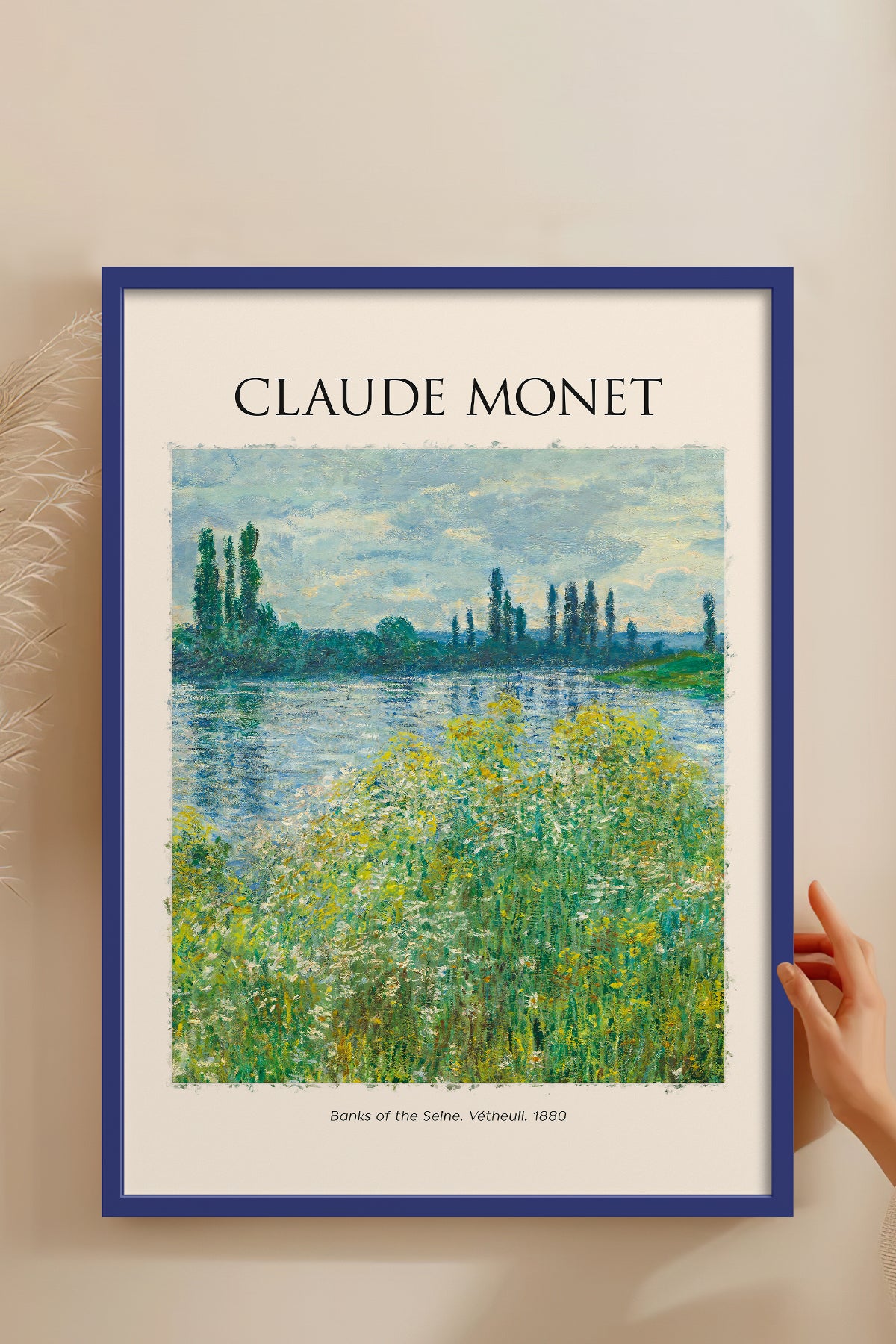 HOMEPACK Ahşap Çerçeveli Tablo Çerçeveli Poster Sanatsal Modern Duvar Dekoru MONET-08