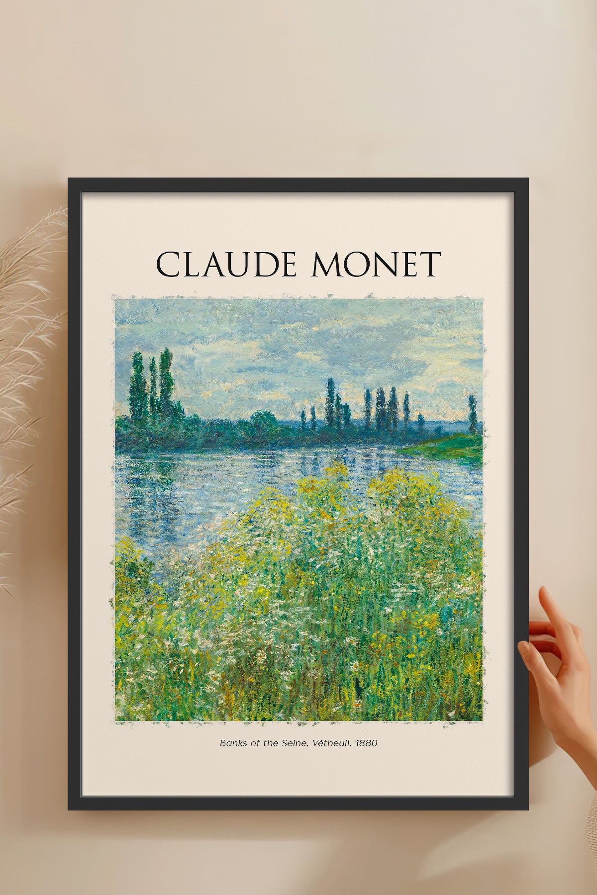HOMEPACK Ahşap Çerçeveli Tablo Çerçeveli Poster Sanatsal Modern Duvar Dekoru MONET-08