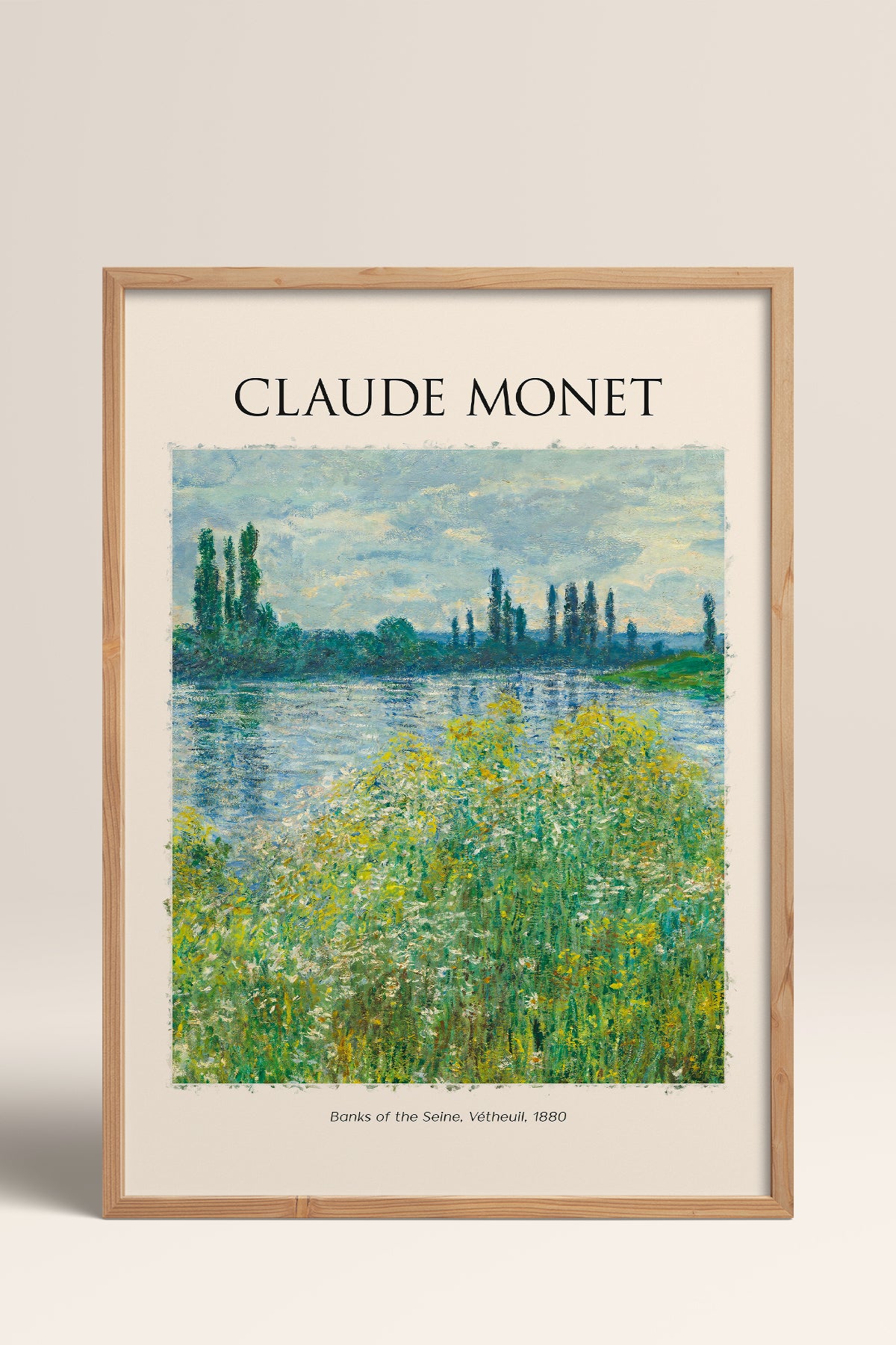 HOMEPACK Ahşap Çerçeveli Tablo Çerçeveli Poster Sanatsal Modern Duvar Dekoru MONET-08
