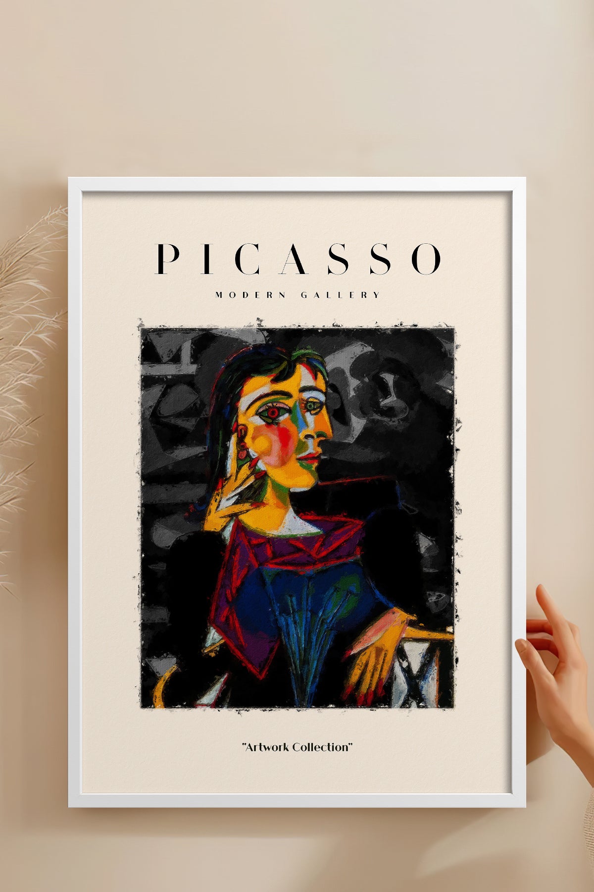 HOMEPACK Ahşap Çerçeveli Tablo Çerçeveli Poster Sanatsal Modern Duvar Dekoru PICASSO-01