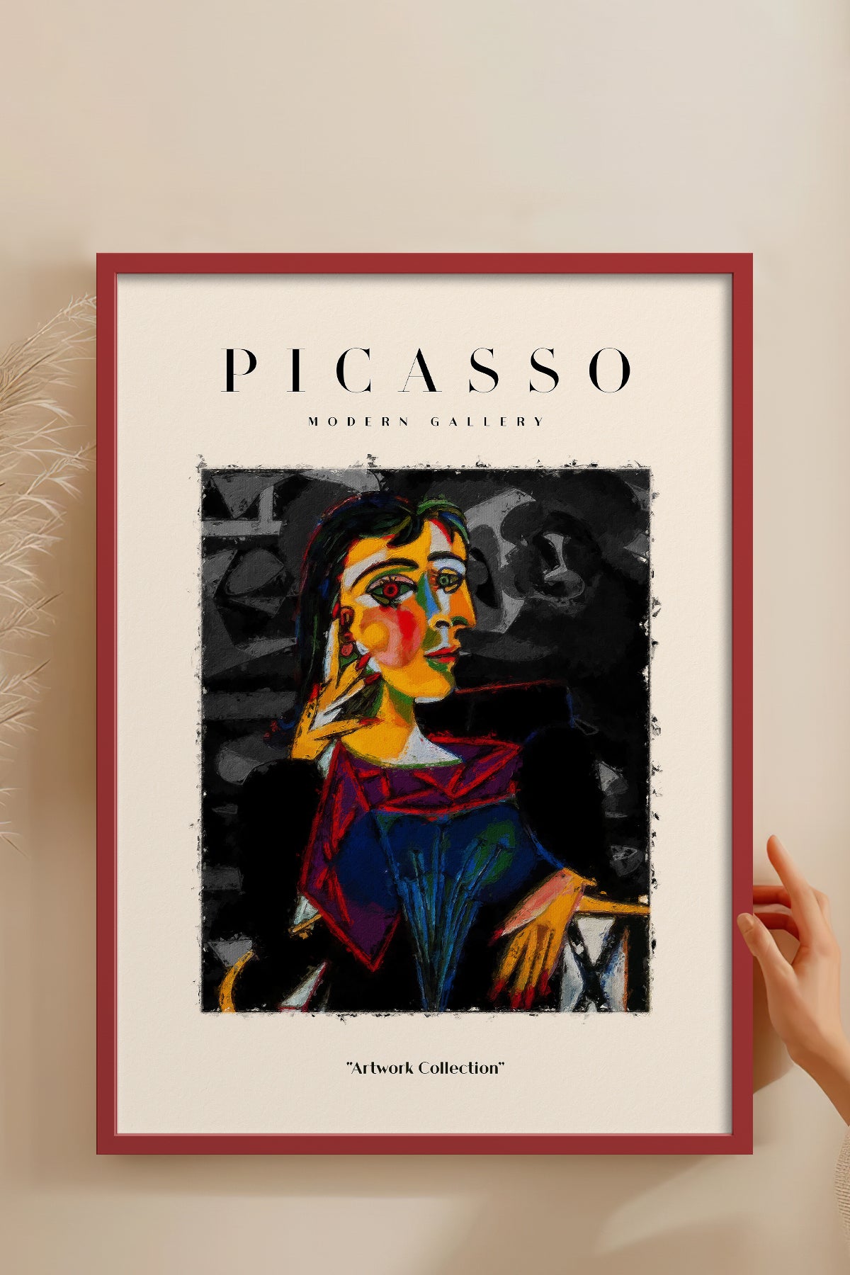 HOMEPACK Ahşap Çerçeveli Tablo Çerçeveli Poster Sanatsal Modern Duvar Dekoru PICASSO-01
