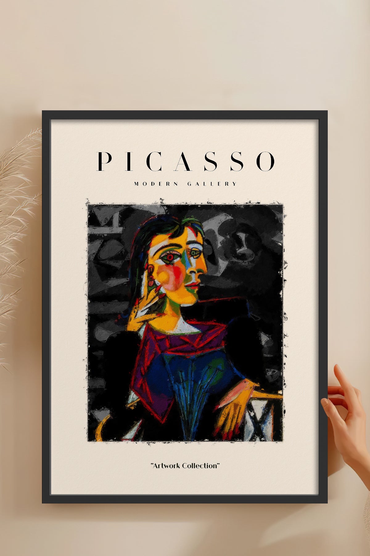 HOMEPACK Ahşap Çerçeveli Tablo Çerçeveli Poster Sanatsal Modern Duvar Dekoru PICASSO-01
