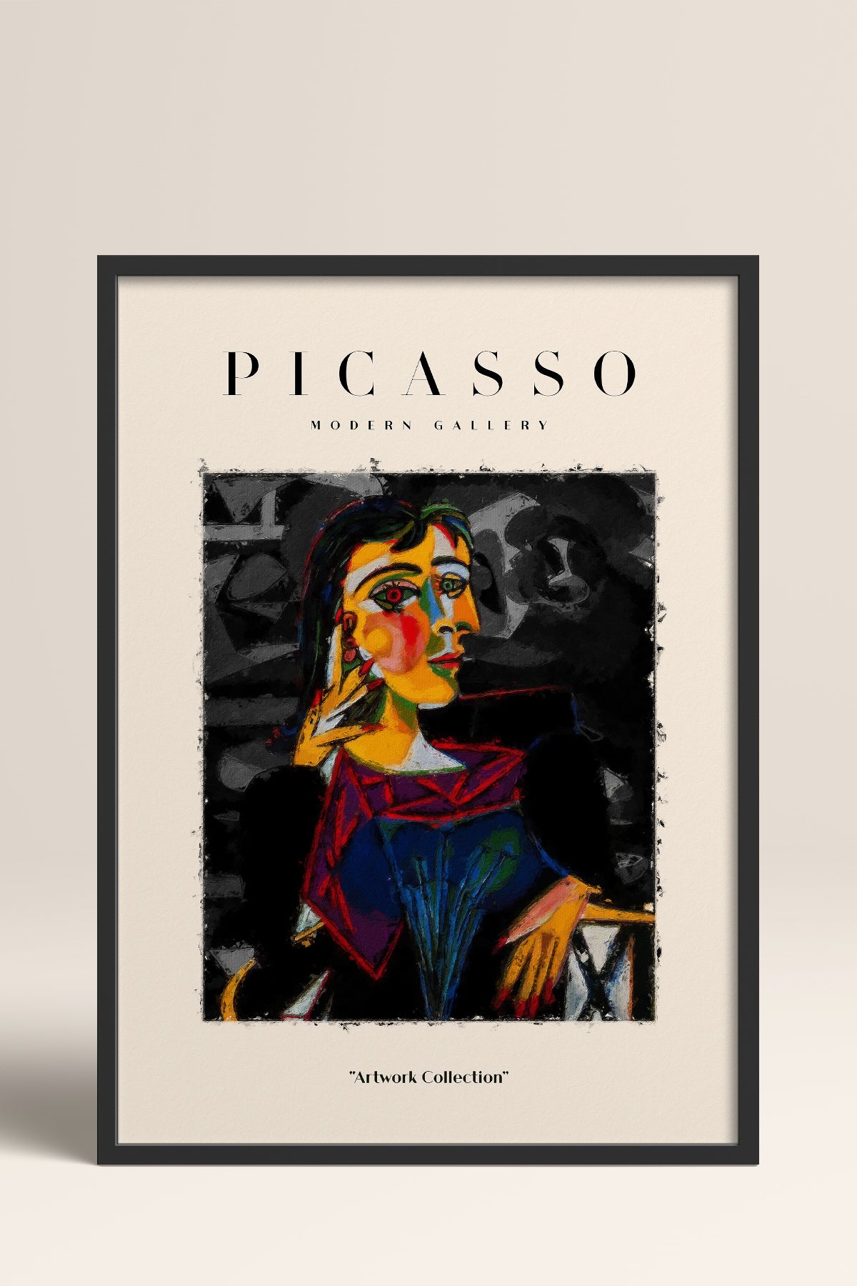 HOMEPACK Ahşap Çerçeveli Tablo Çerçeveli Poster Sanatsal Modern Duvar Dekoru PICASSO-01