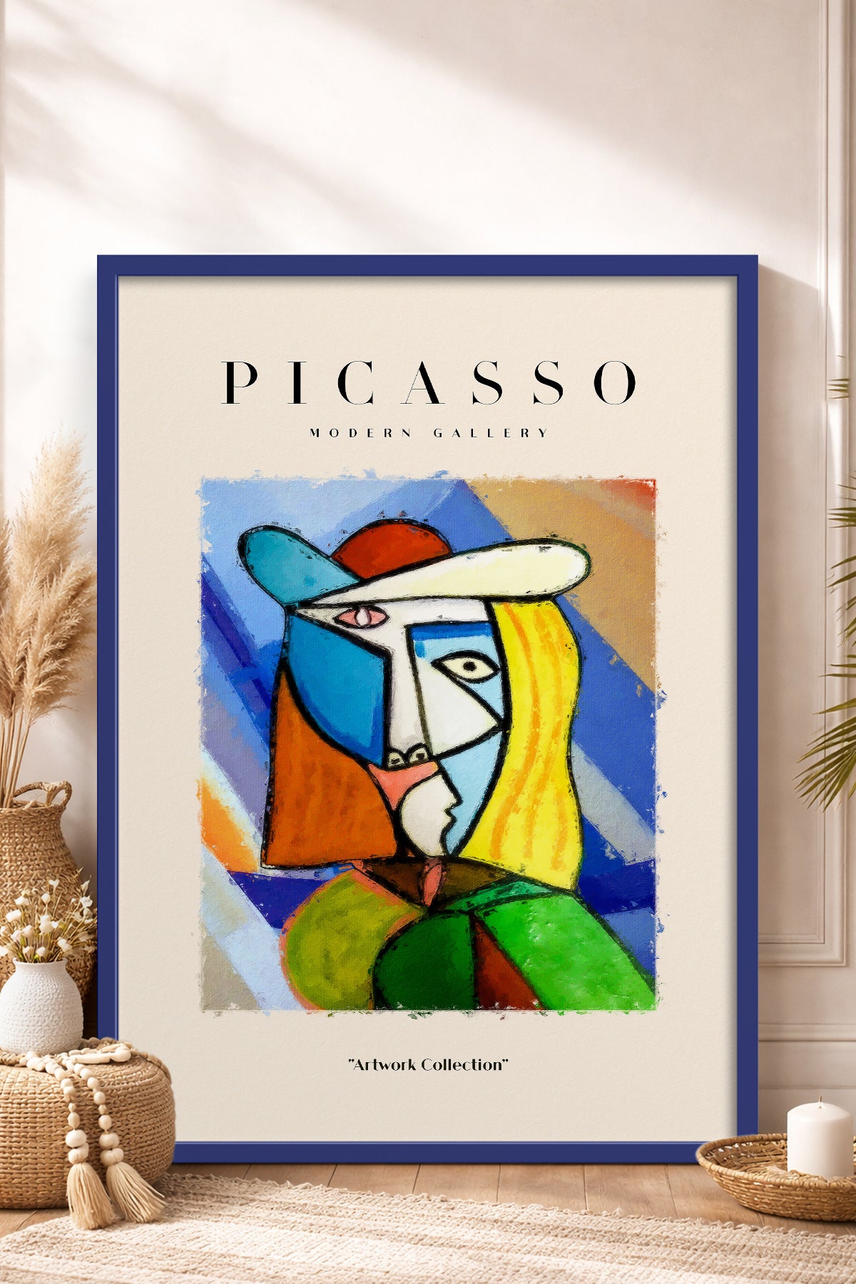 HOMEPACK Ahşap Çerçeveli Tablo Çerçeveli Poster Sanatsal Modern Duvar Dekoru PICASSO-02