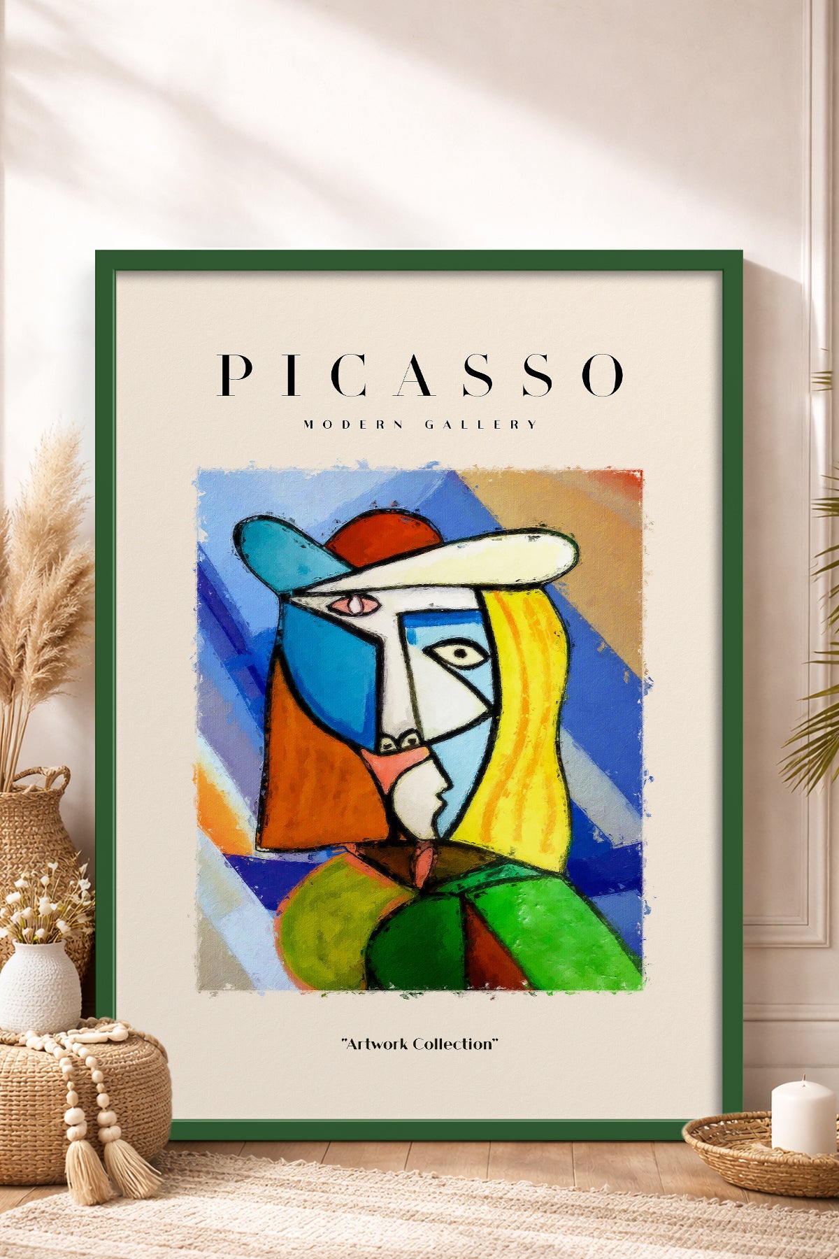 HOMEPACK Ahşap Çerçeveli Tablo Çerçeveli Poster Sanatsal Modern Duvar Dekoru PICASSO-02