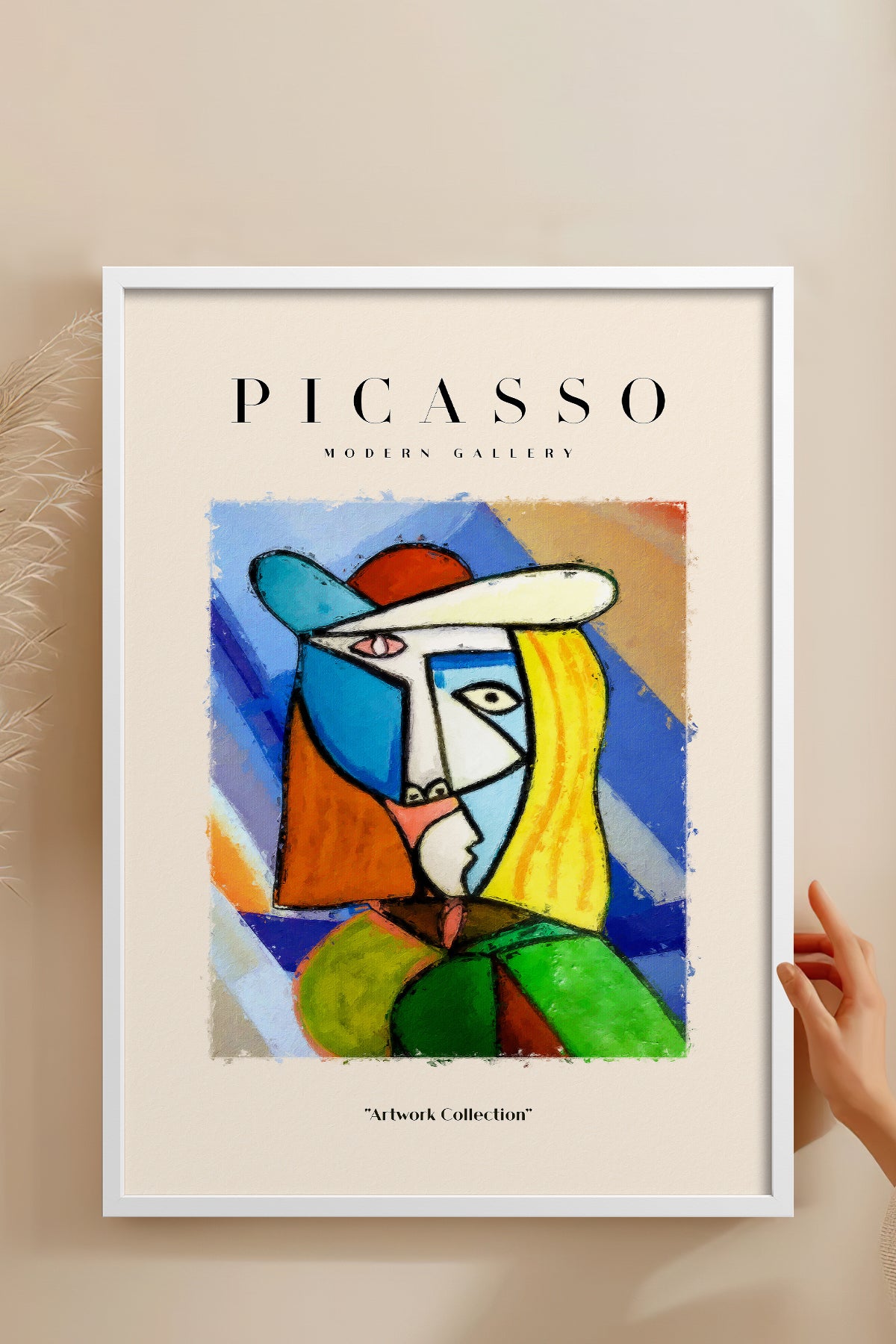 HOMEPACK Ahşap Çerçeveli Tablo Çerçeveli Poster Sanatsal Modern Duvar Dekoru PICASSO-02