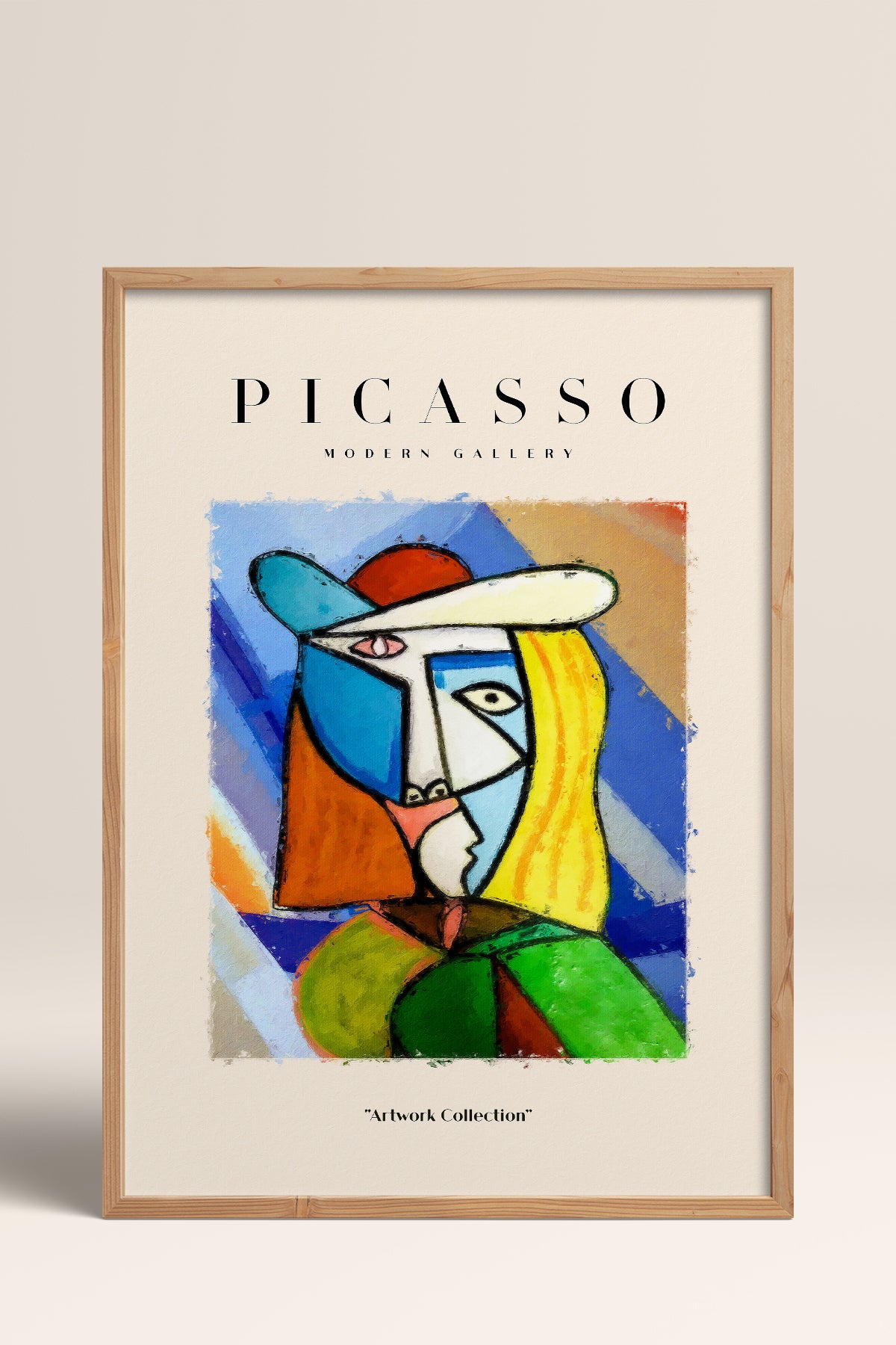 HOMEPACK Ahşap Çerçeveli Tablo Çerçeveli Poster Sanatsal Modern Duvar Dekoru PICASSO-02