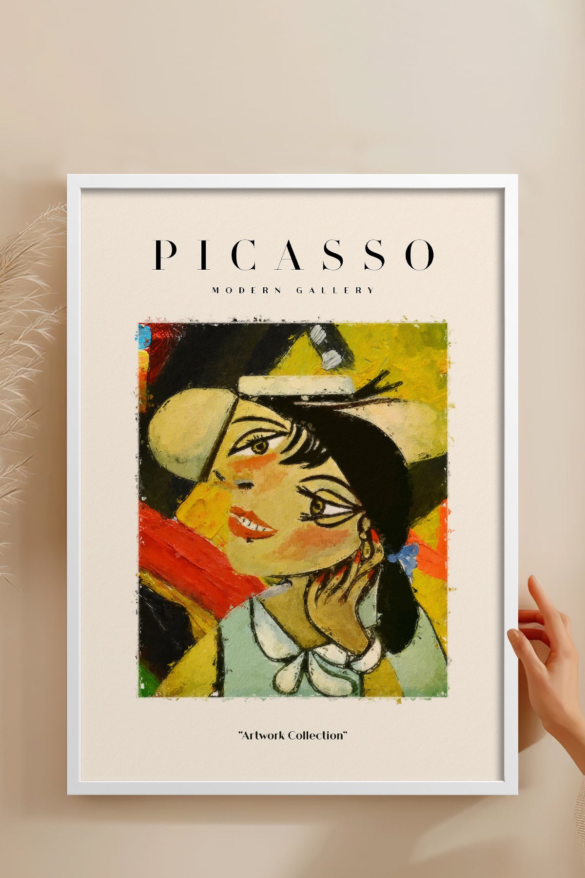 HOMEPACK Ahşap Çerçeveli Tablo Çerçeveli Poster Sanatsal Modern Duvar Dekoru PICASSO-03