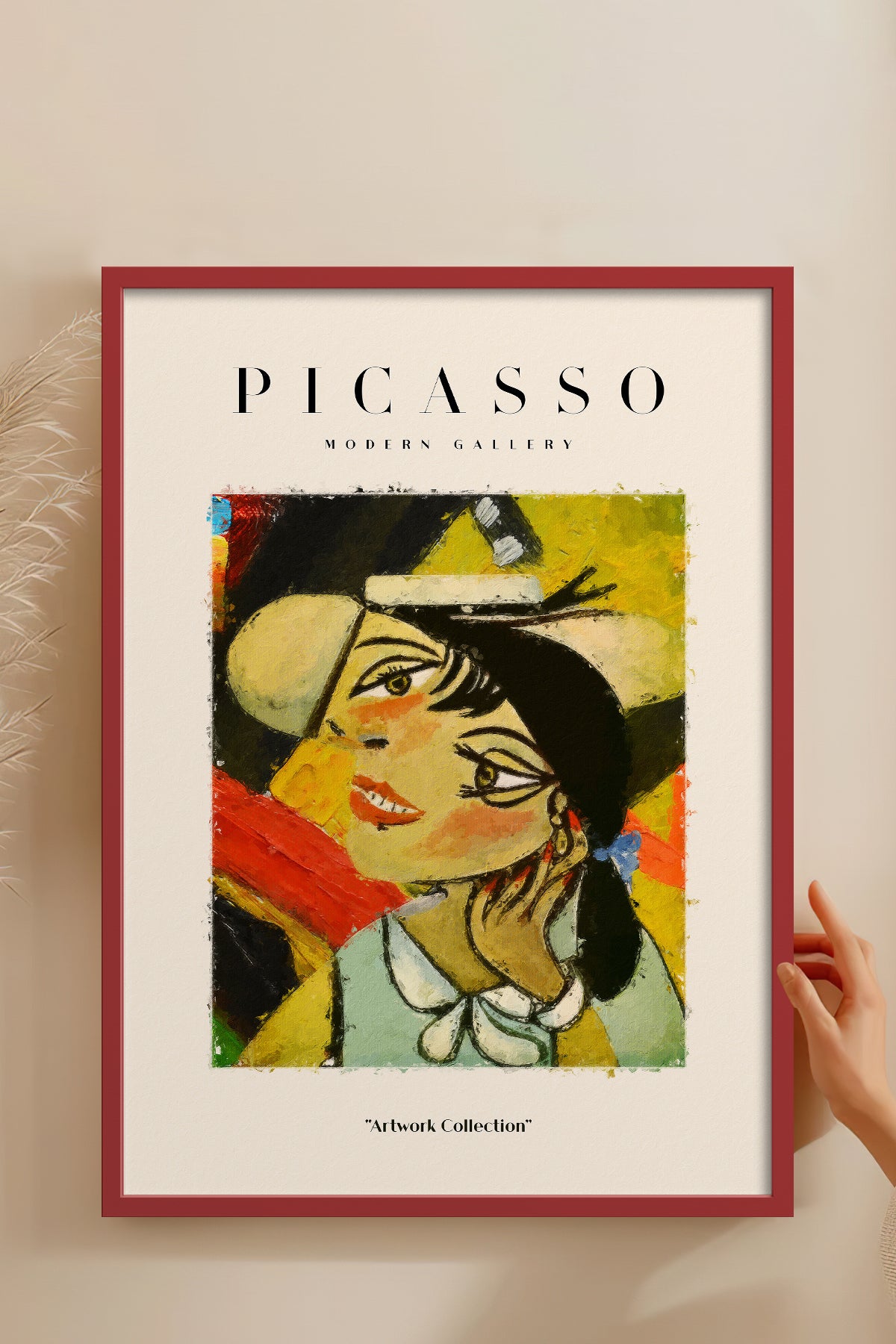 HOMEPACK Ahşap Çerçeveli Tablo Çerçeveli Poster Sanatsal Modern Duvar Dekoru PICASSO-03