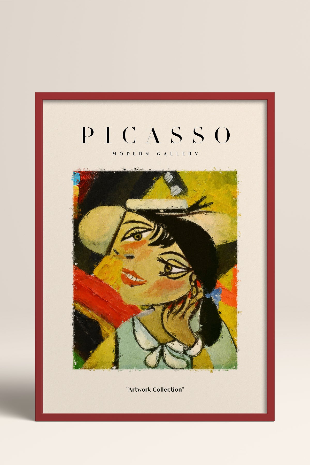 HOMEPACK Ahşap Çerçeveli Tablo Çerçeveli Poster Sanatsal Modern Duvar Dekoru PICASSO-03