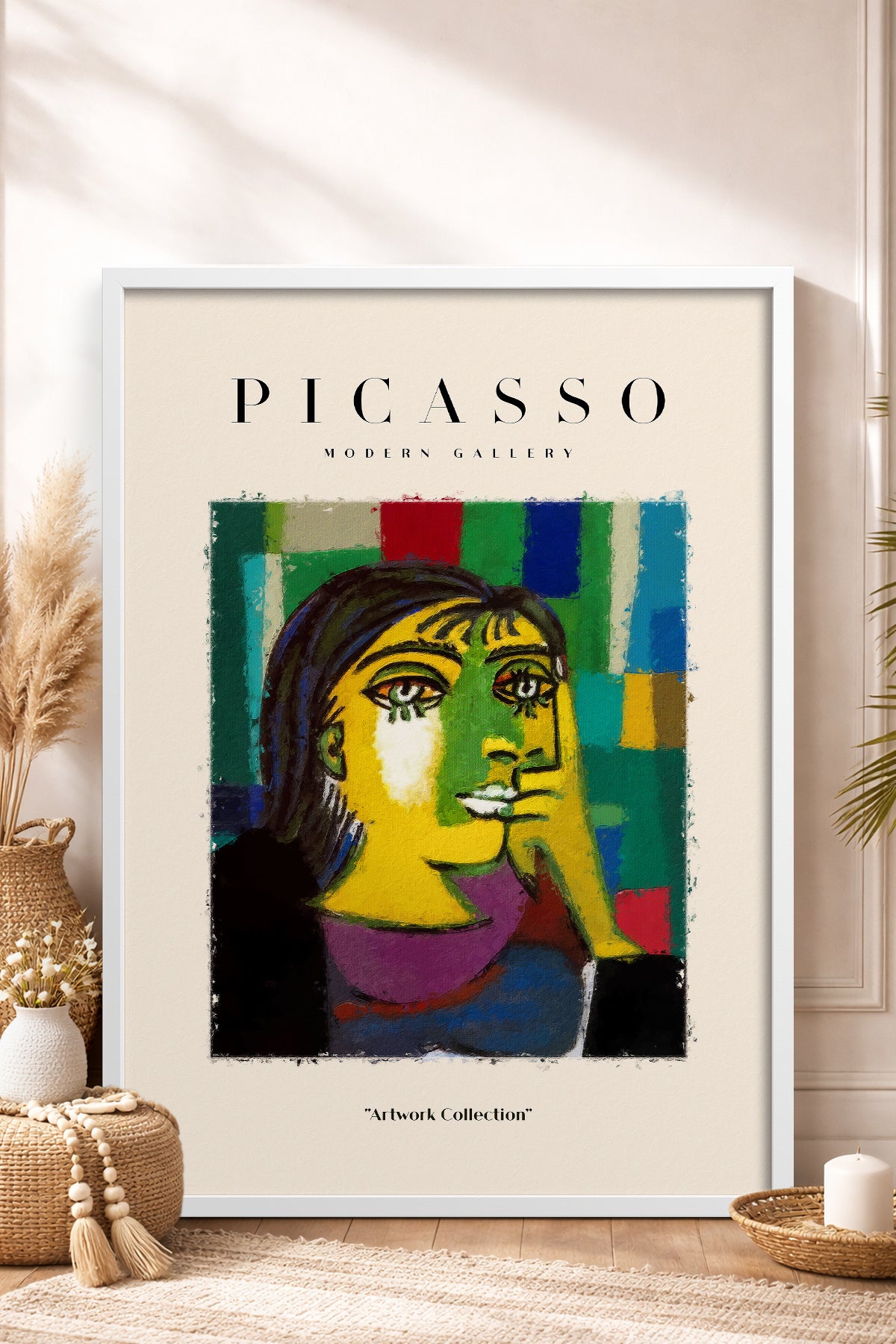HOMEPACK Ahşap Çerçeveli Tablo Çerçeveli Poster Sanatsal Modern Duvar Dekoru PICASSO-05