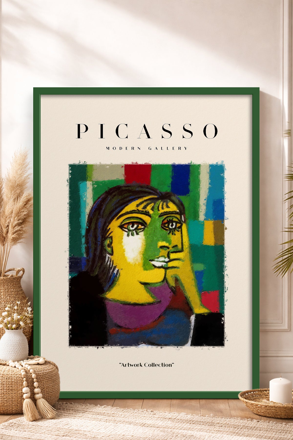 HOMEPACK Ahşap Çerçeveli Tablo Çerçeveli Poster Sanatsal Modern Duvar Dekoru PICASSO-05