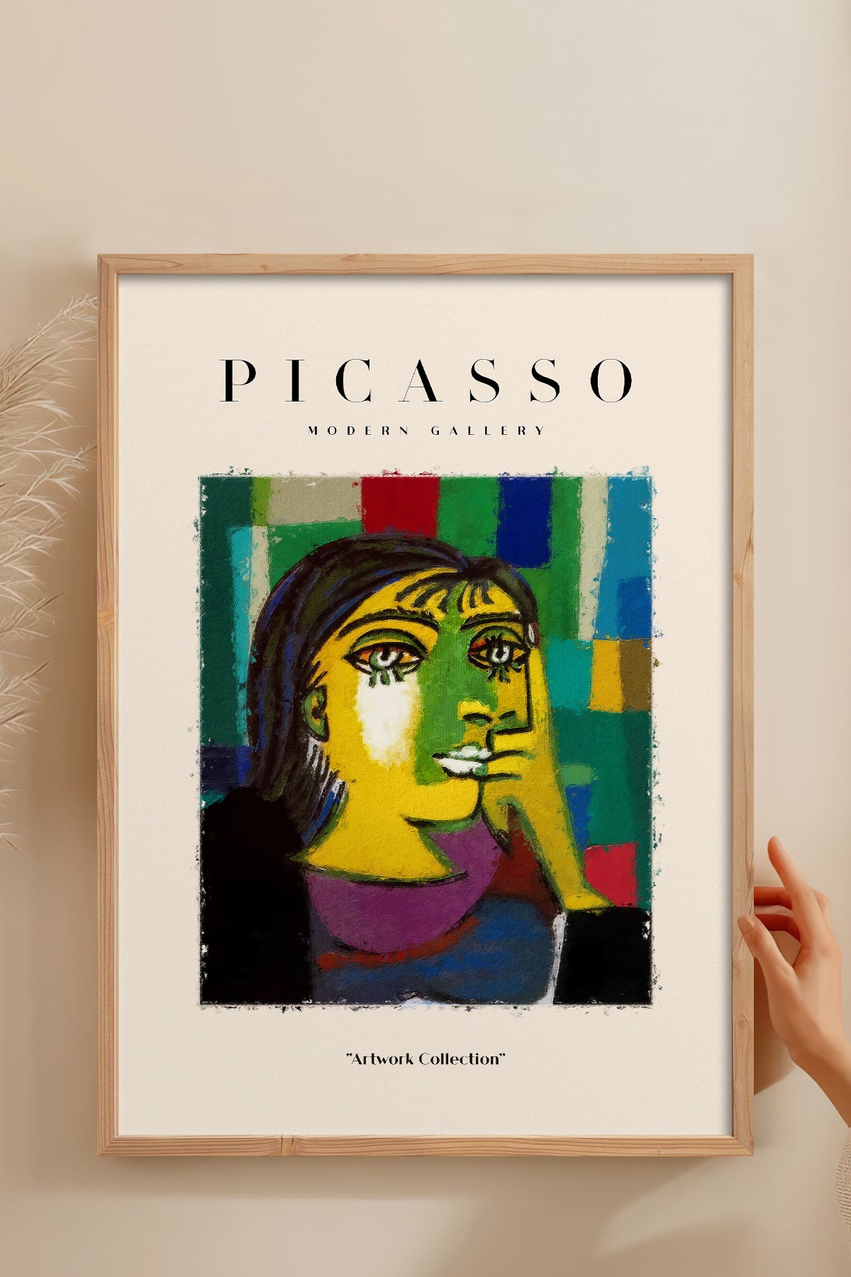 HOMEPACK Ahşap Çerçeveli Tablo Çerçeveli Poster Sanatsal Modern Duvar Dekoru PICASSO-05