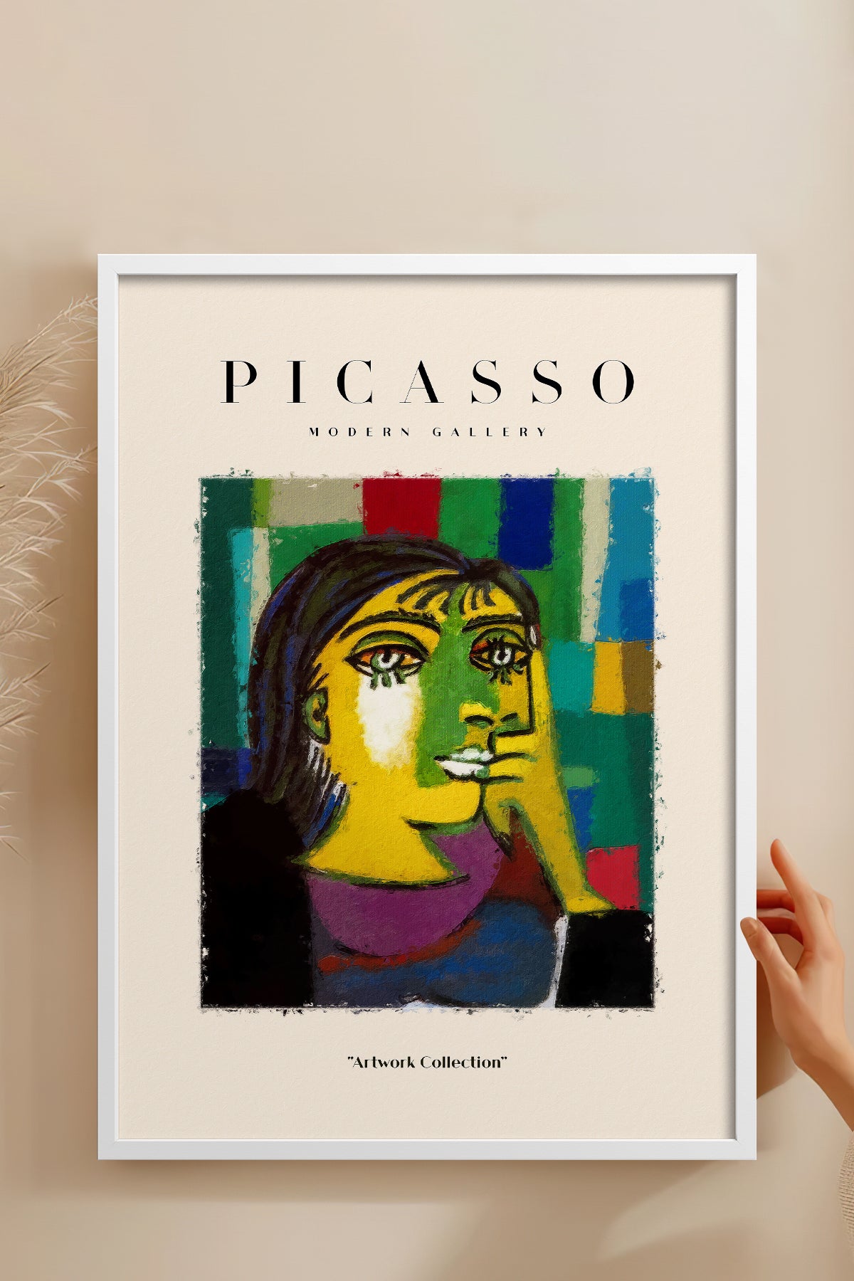 HOMEPACK Ahşap Çerçeveli Tablo Çerçeveli Poster Sanatsal Modern Duvar Dekoru PICASSO-05