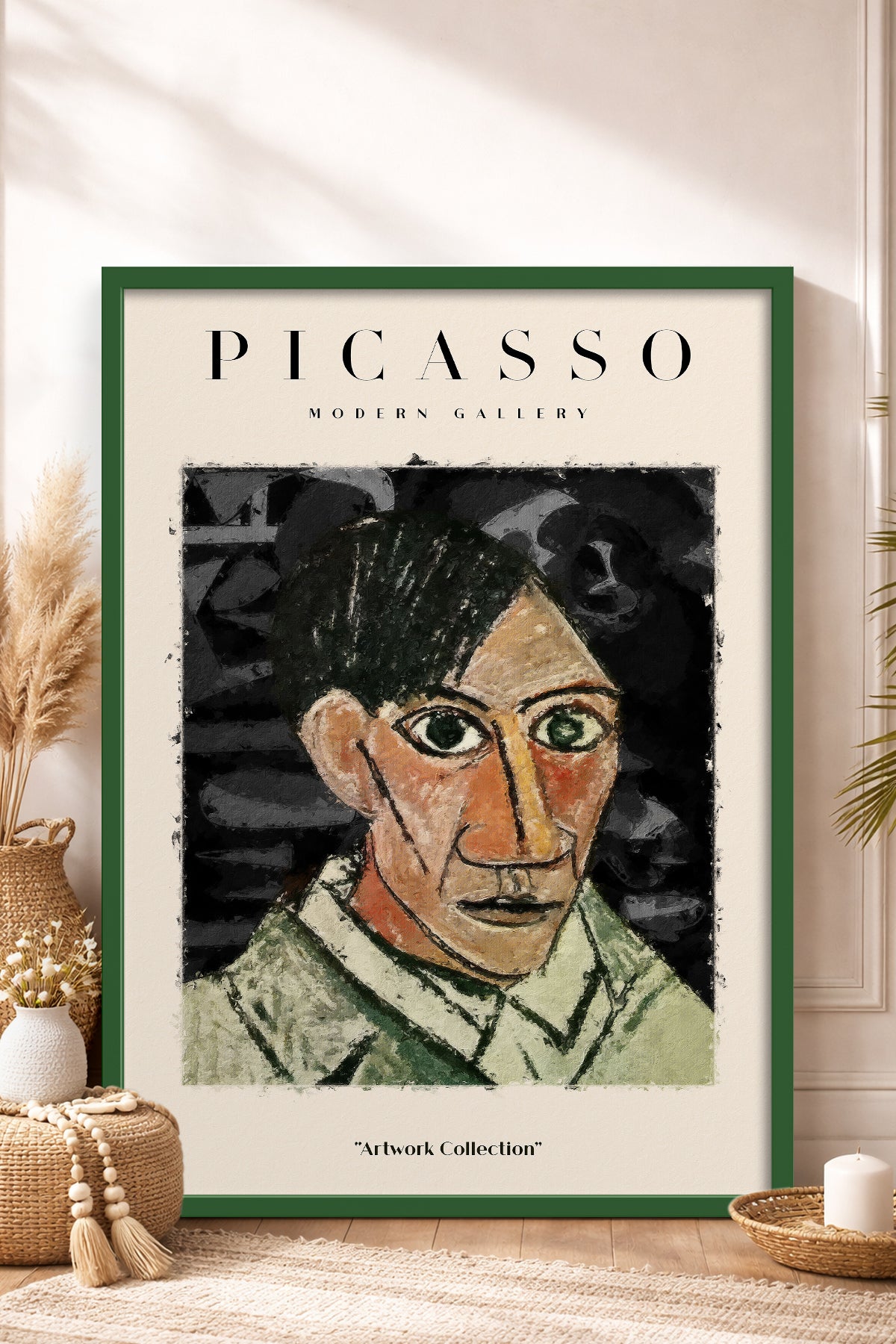 HOMEPACK Ahşap Çerçeveli Tablo Çerçeveli Poster Sanatsal Modern Duvar Dekoru PICASSO-06