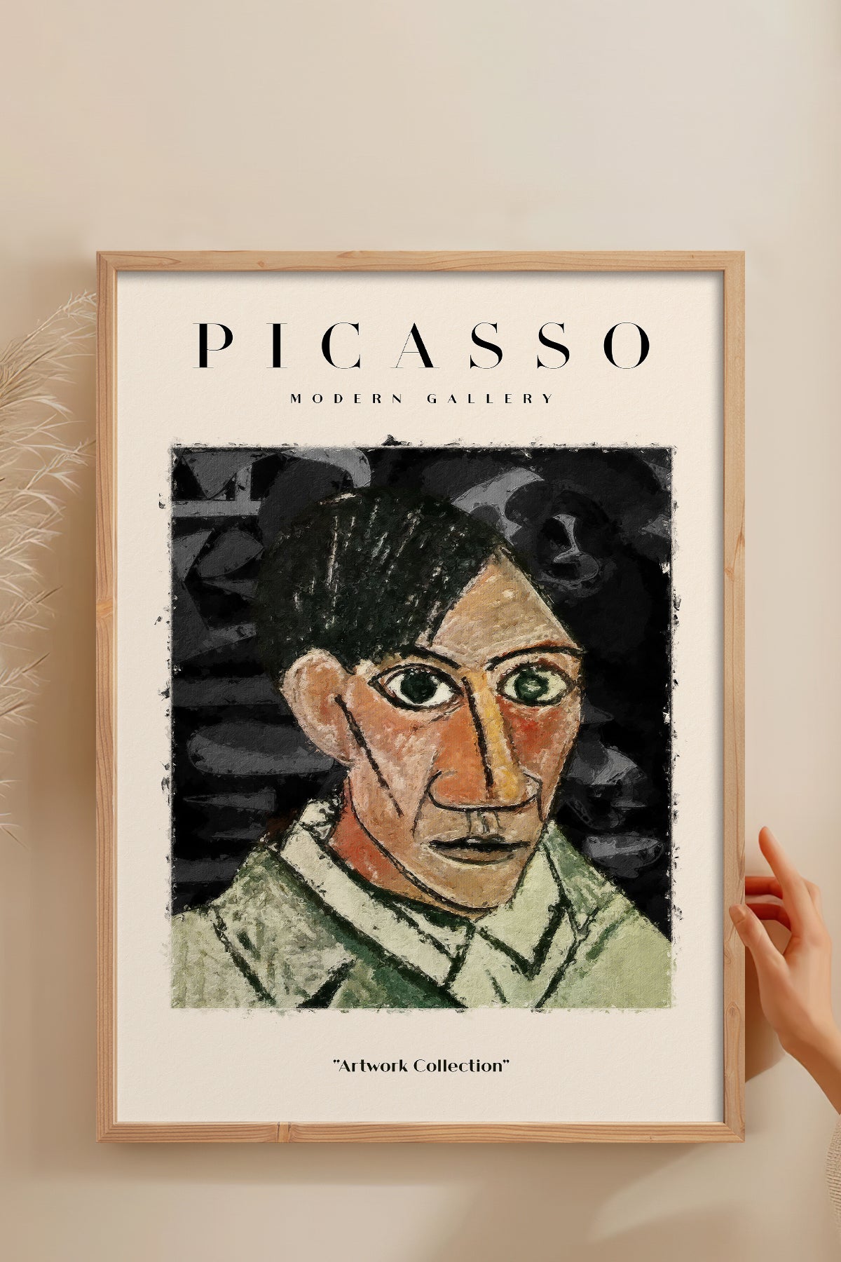HOMEPACK Ahşap Çerçeveli Tablo Çerçeveli Poster Sanatsal Modern Duvar Dekoru PICASSO-06
