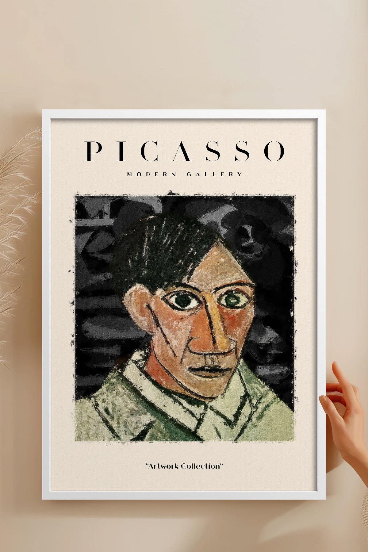 HOMEPACK Ahşap Çerçeveli Tablo Çerçeveli Poster Sanatsal Modern Duvar Dekoru PICASSO-06
