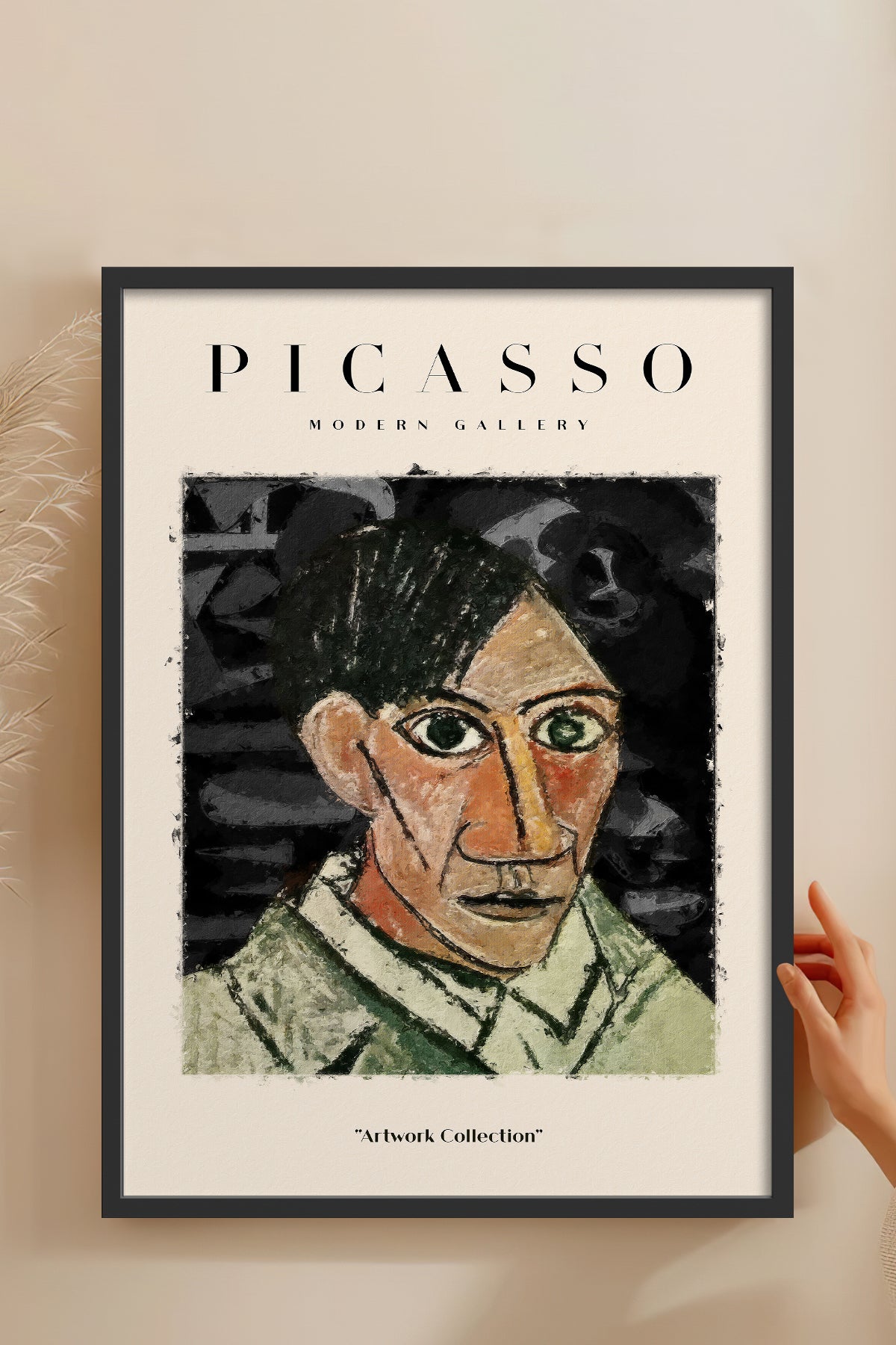 HOMEPACK Ahşap Çerçeveli Tablo Çerçeveli Poster Sanatsal Modern Duvar Dekoru PICASSO-06