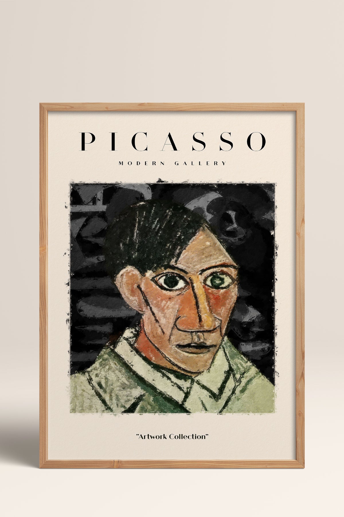 HOMEPACK Ahşap Çerçeveli Tablo Çerçeveli Poster Sanatsal Modern Duvar Dekoru PICASSO-06