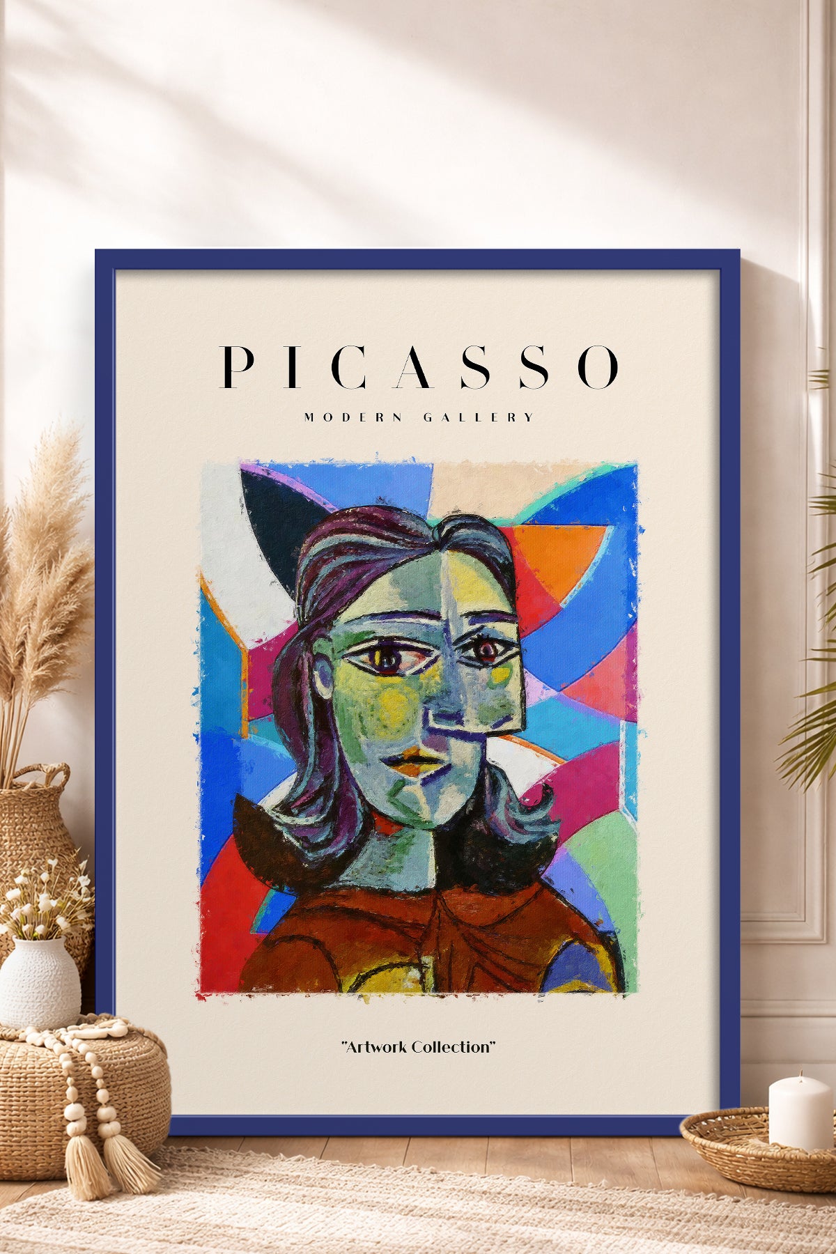 HOMEPACK Ahşap Çerçeveli Tablo Çerçeveli Poster Sanatsal Modern Duvar Dekoru PICASSO-07