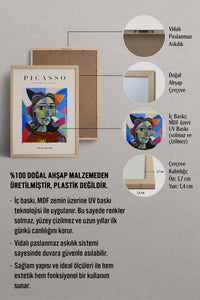 HOMEPACK Ahşap Çerçeveli Tablo Çerçeveli Poster Sanatsal Modern Duvar Dekoru PICASSO-07