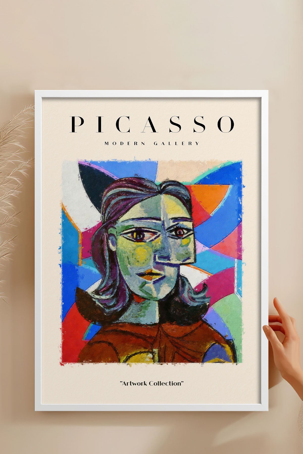 HOMEPACK Ahşap Çerçeveli Tablo Çerçeveli Poster Sanatsal Modern Duvar Dekoru PICASSO-07