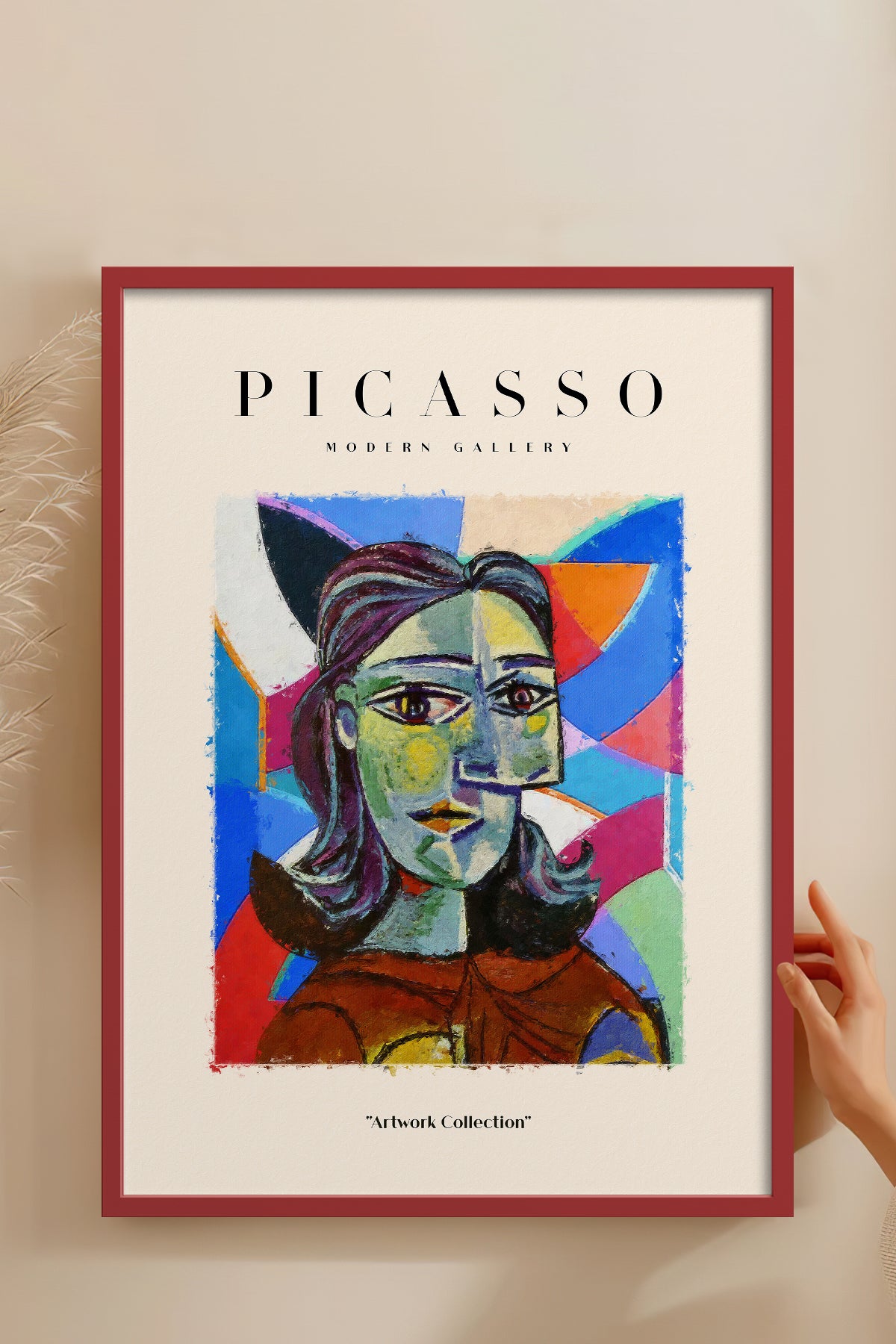 HOMEPACK Ahşap Çerçeveli Tablo Çerçeveli Poster Sanatsal Modern Duvar Dekoru PICASSO-07