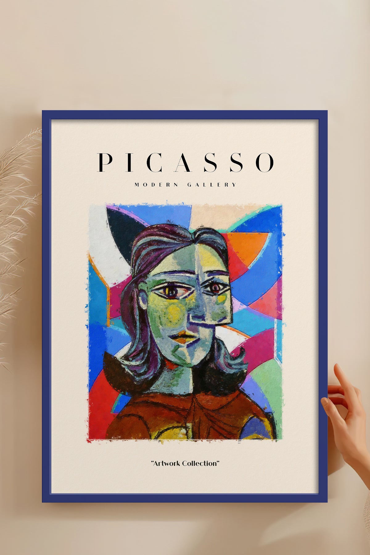 HOMEPACK Ahşap Çerçeveli Tablo Çerçeveli Poster Sanatsal Modern Duvar Dekoru PICASSO-07