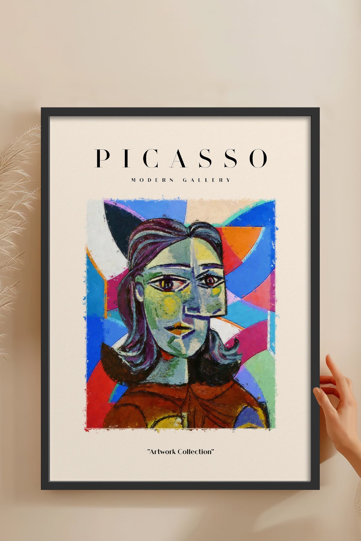 HOMEPACK Ahşap Çerçeveli Tablo Çerçeveli Poster Sanatsal Modern Duvar Dekoru PICASSO-07
