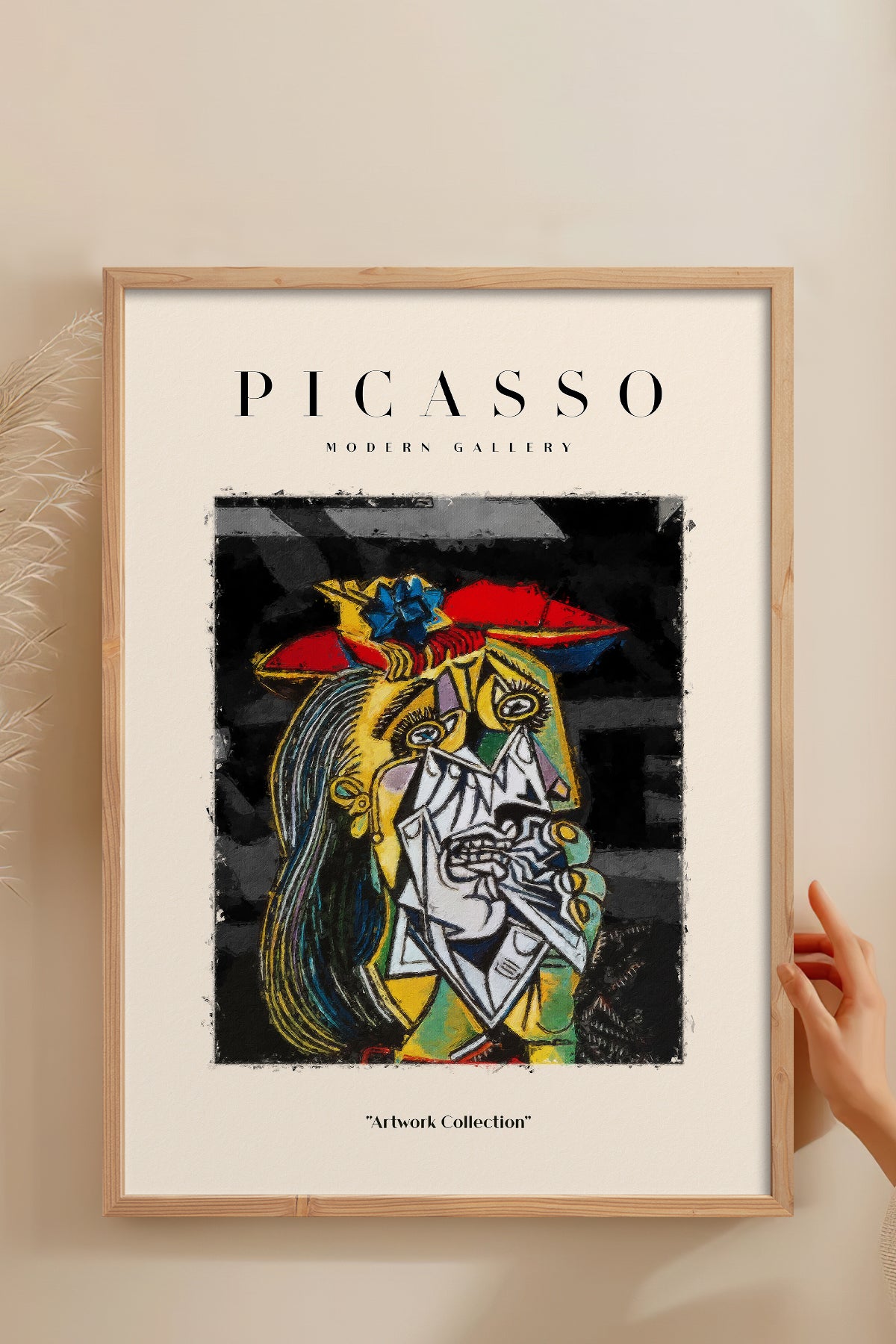 HOMEPACK Ahşap Çerçeveli Tablo Çerçeveli Poster Sanatsal Modern Duvar Dekoru PICASSO-08