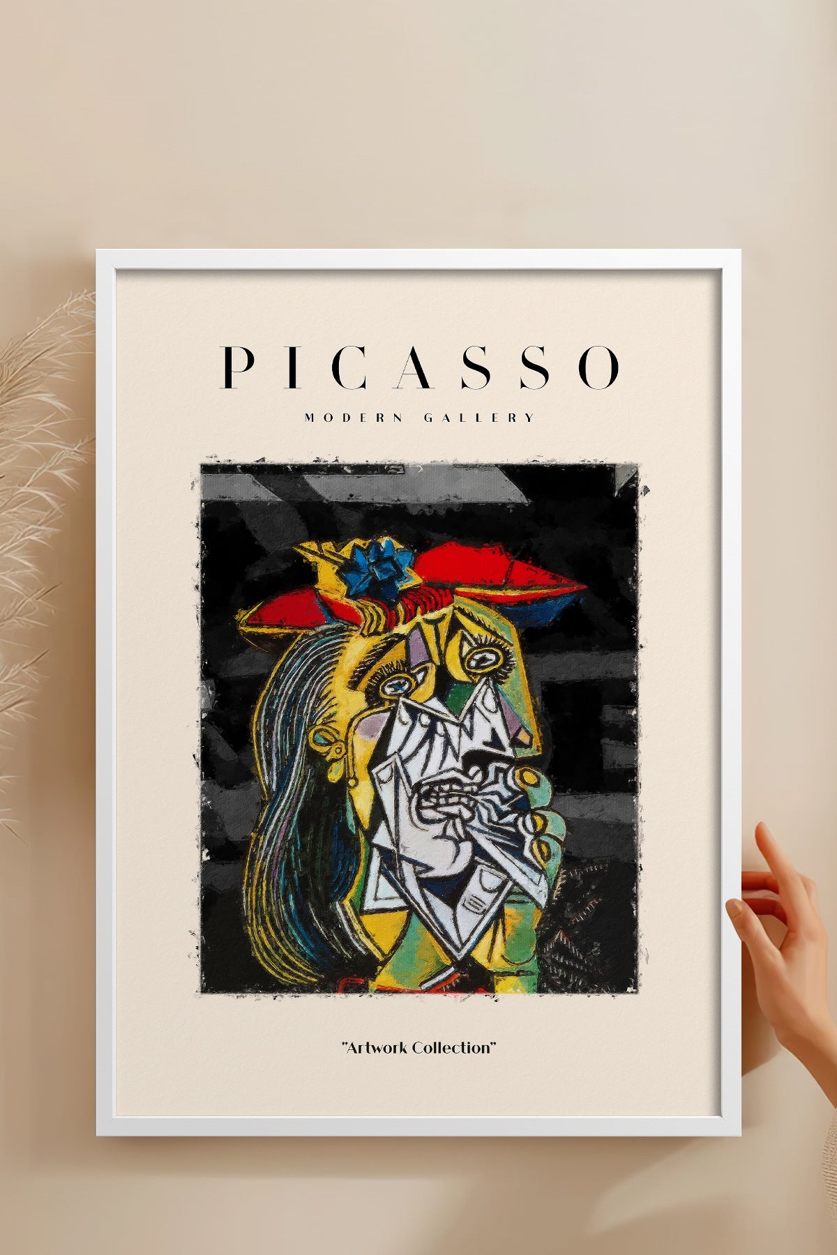 HOMEPACK Ahşap Çerçeveli Tablo Çerçeveli Poster Sanatsal Modern Duvar Dekoru PICASSO-08