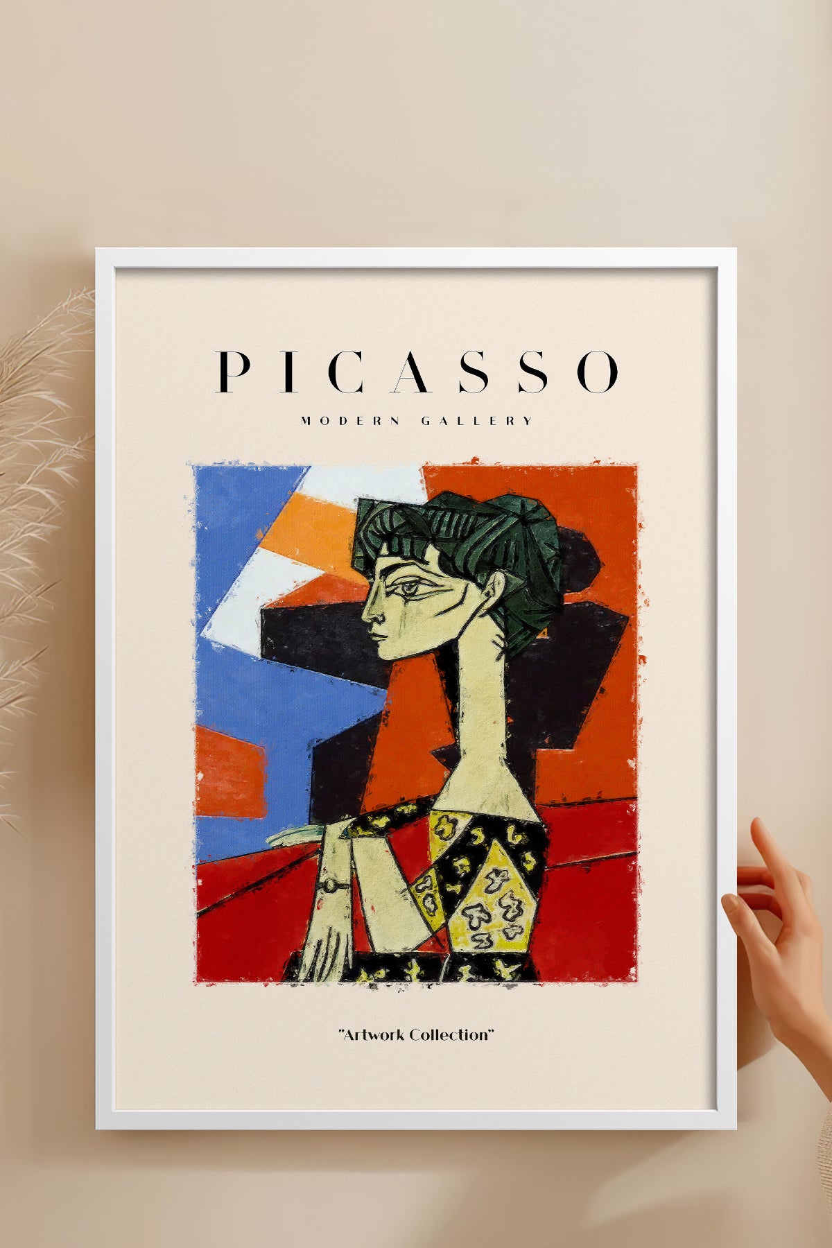 HOMEPACK Ahşap Çerçeveli Tablo Çerçeveli Poster Sanatsal Modern Duvar Dekoru PICASSO-09