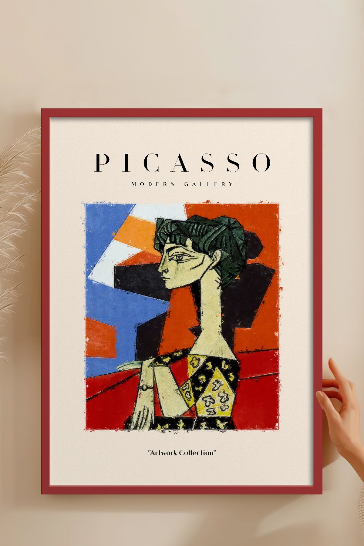 HOMEPACK Ahşap Çerçeveli Tablo Çerçeveli Poster Sanatsal Modern Duvar Dekoru PICASSO-09