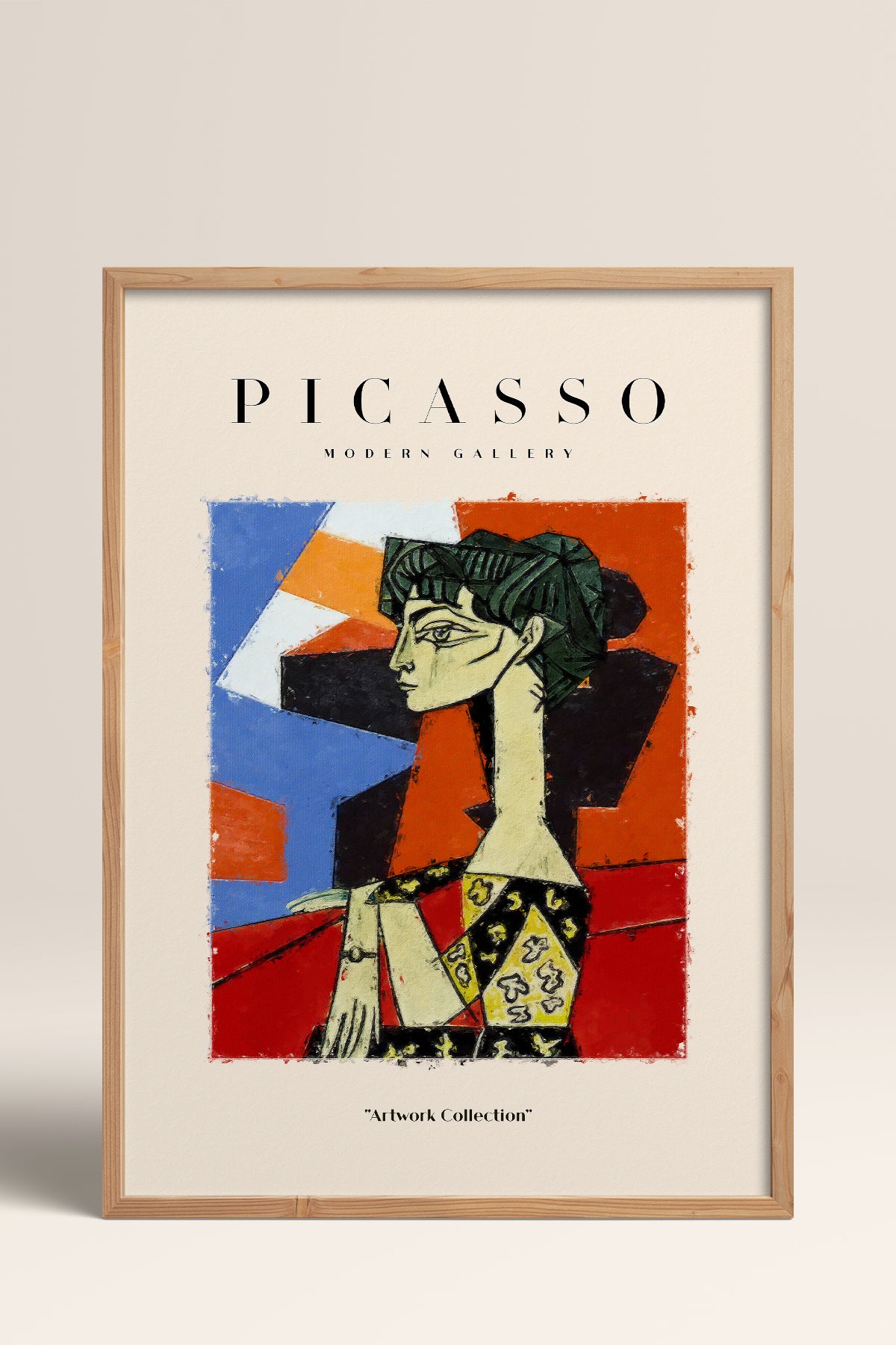 HOMEPACK Ahşap Çerçeveli Tablo Çerçeveli Poster Sanatsal Modern Duvar Dekoru PICASSO-09