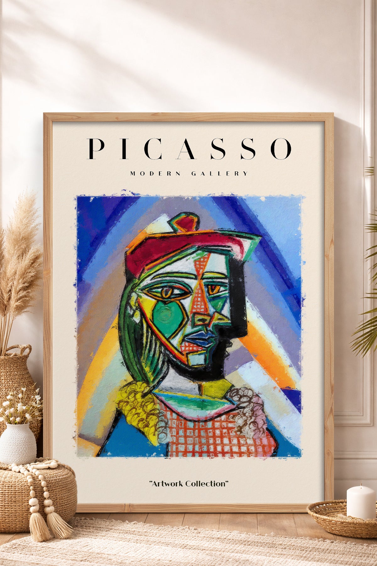 HOMEPACK Ahşap Çerçeveli Tablo Çerçeveli Poster Sanatsal Modern Duvar Dekoru PICASSO-10