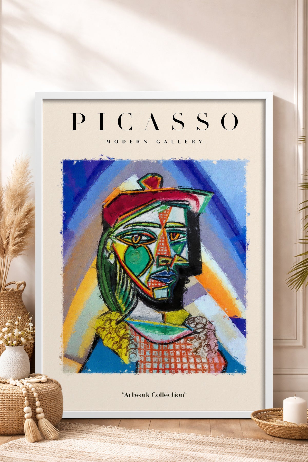 HOMEPACK Ahşap Çerçeveli Tablo Çerçeveli Poster Sanatsal Modern Duvar Dekoru PICASSO-10