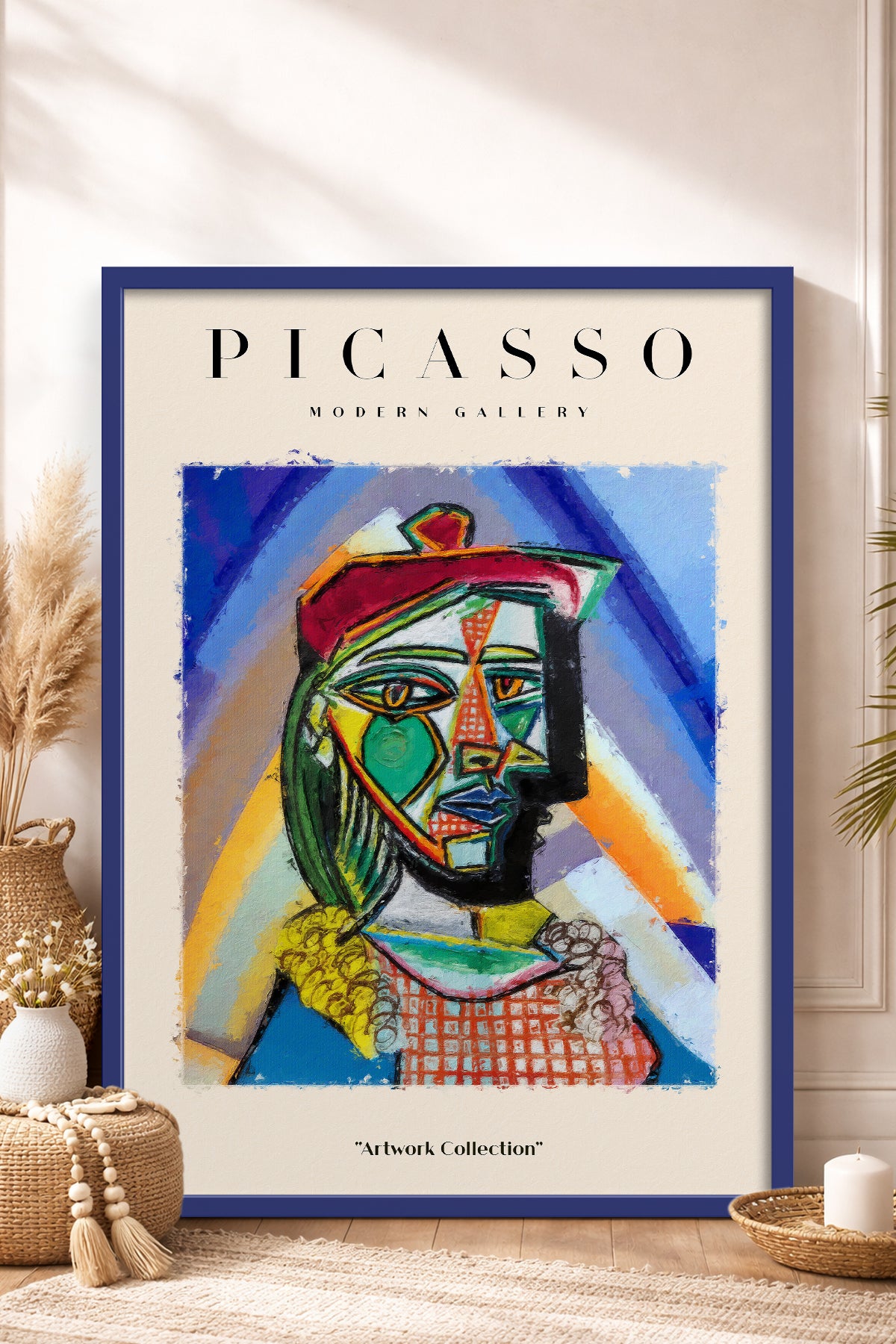 HOMEPACK Ahşap Çerçeveli Tablo Çerçeveli Poster Sanatsal Modern Duvar Dekoru PICASSO-10