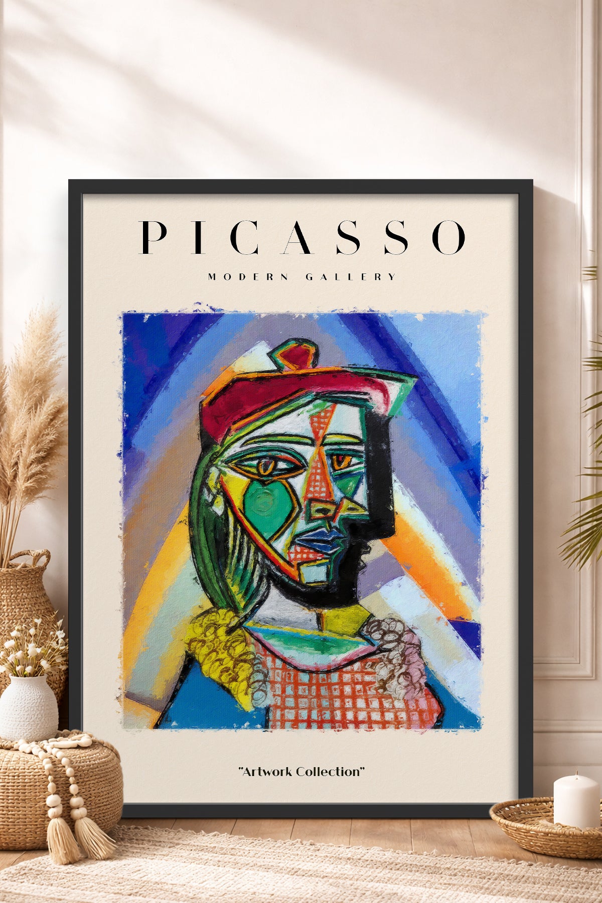 HOMEPACK Ahşap Çerçeveli Tablo Çerçeveli Poster Sanatsal Modern Duvar Dekoru PICASSO-10