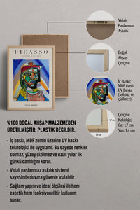 HOMEPACK Ahşap Çerçeveli Tablo Çerçeveli Poster Sanatsal Modern Duvar Dekoru PICASSO-10