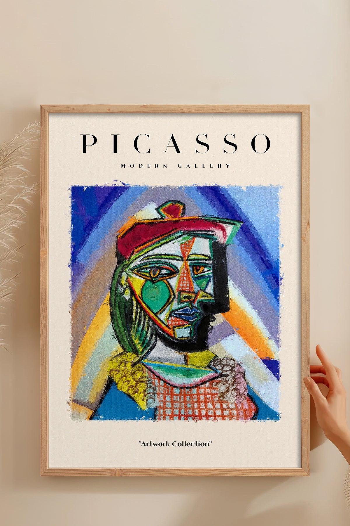 HOMEPACK Ahşap Çerçeveli Tablo Çerçeveli Poster Sanatsal Modern Duvar Dekoru PICASSO-10