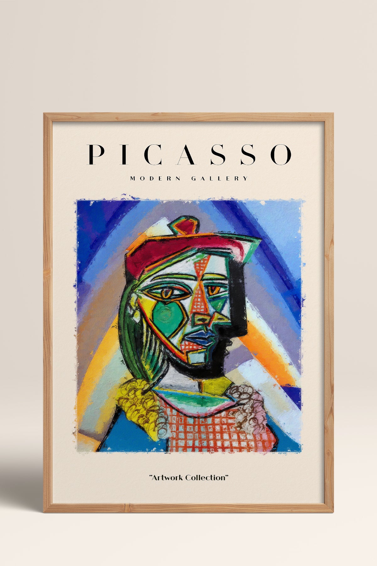 HOMEPACK Ahşap Çerçeveli Tablo Çerçeveli Poster Sanatsal Modern Duvar Dekoru PICASSO-10