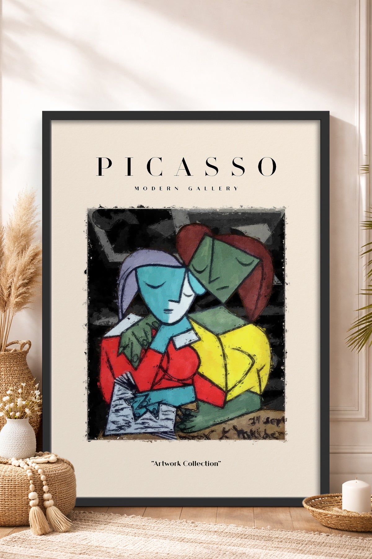 HOMEPACK Ahşap Çerçeveli Tablo Çerçeveli Poster Sanatsal Modern Duvar Dekoru PICASSO-11
